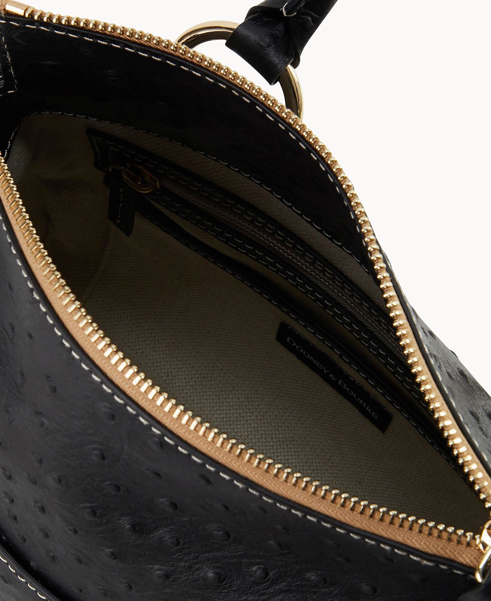 Ostrich Satchel With Pocket