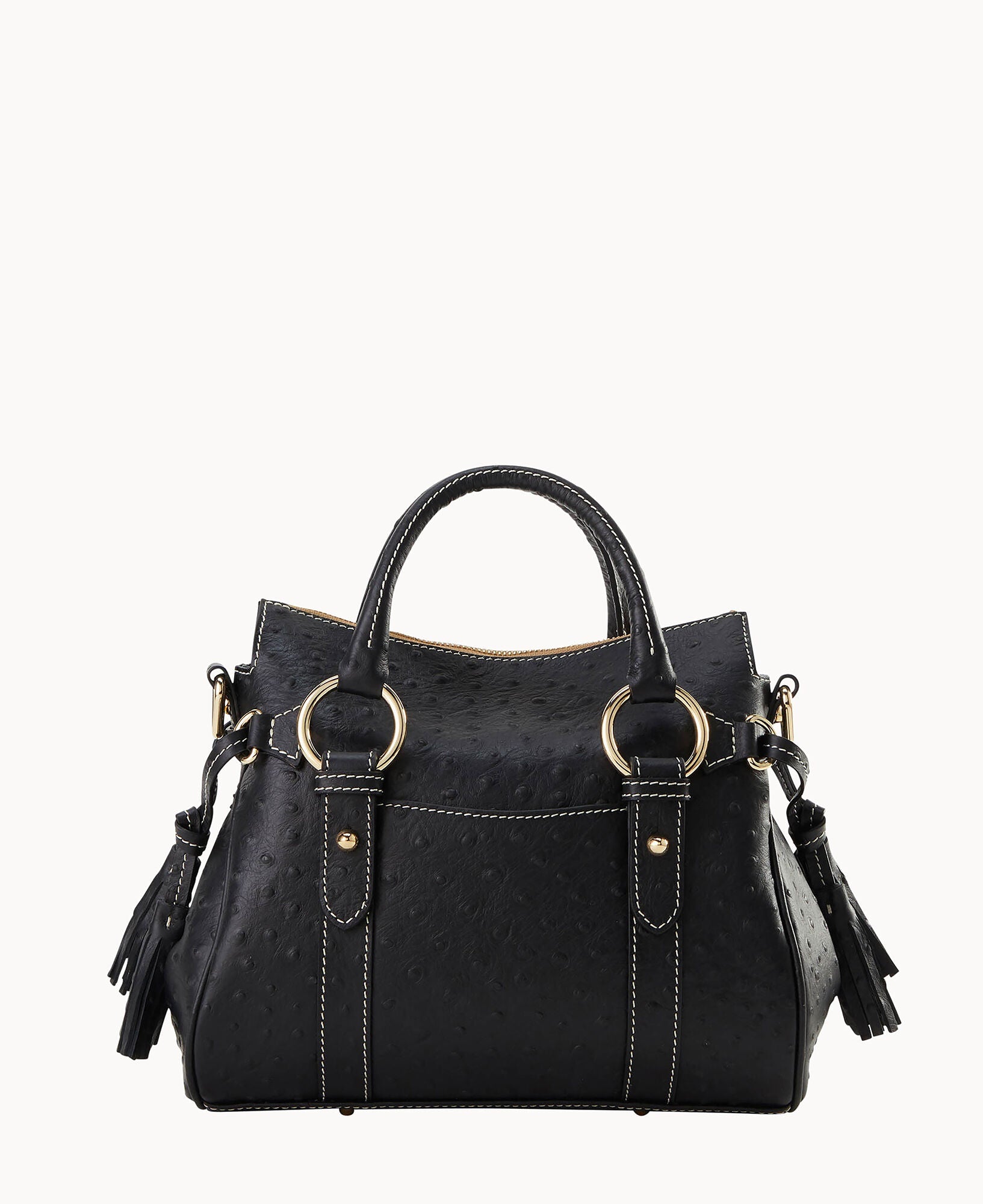 Ostrich Satchel With Pocket