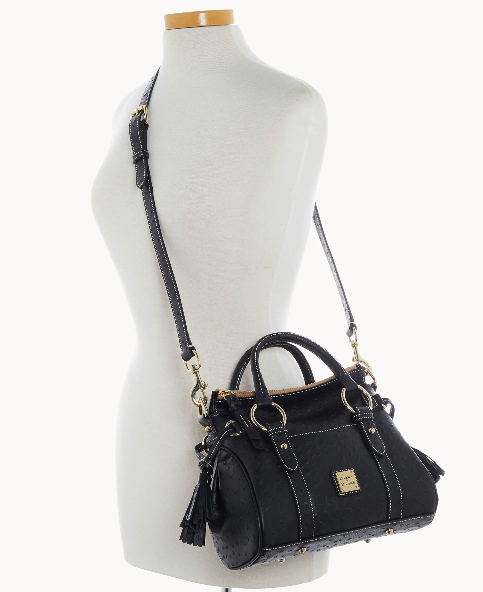 Ostrich Satchel With Pocket