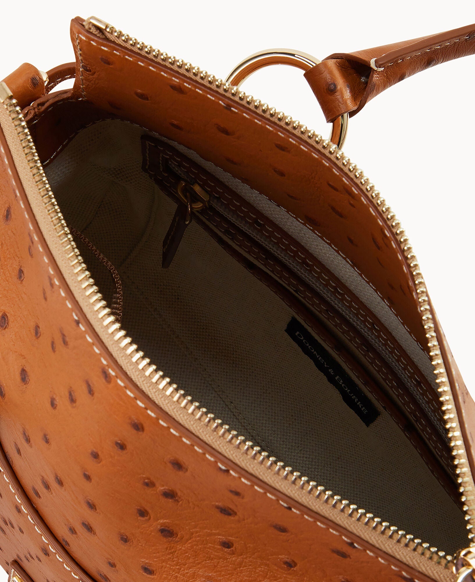 Ostrich Satchel With Pocket
