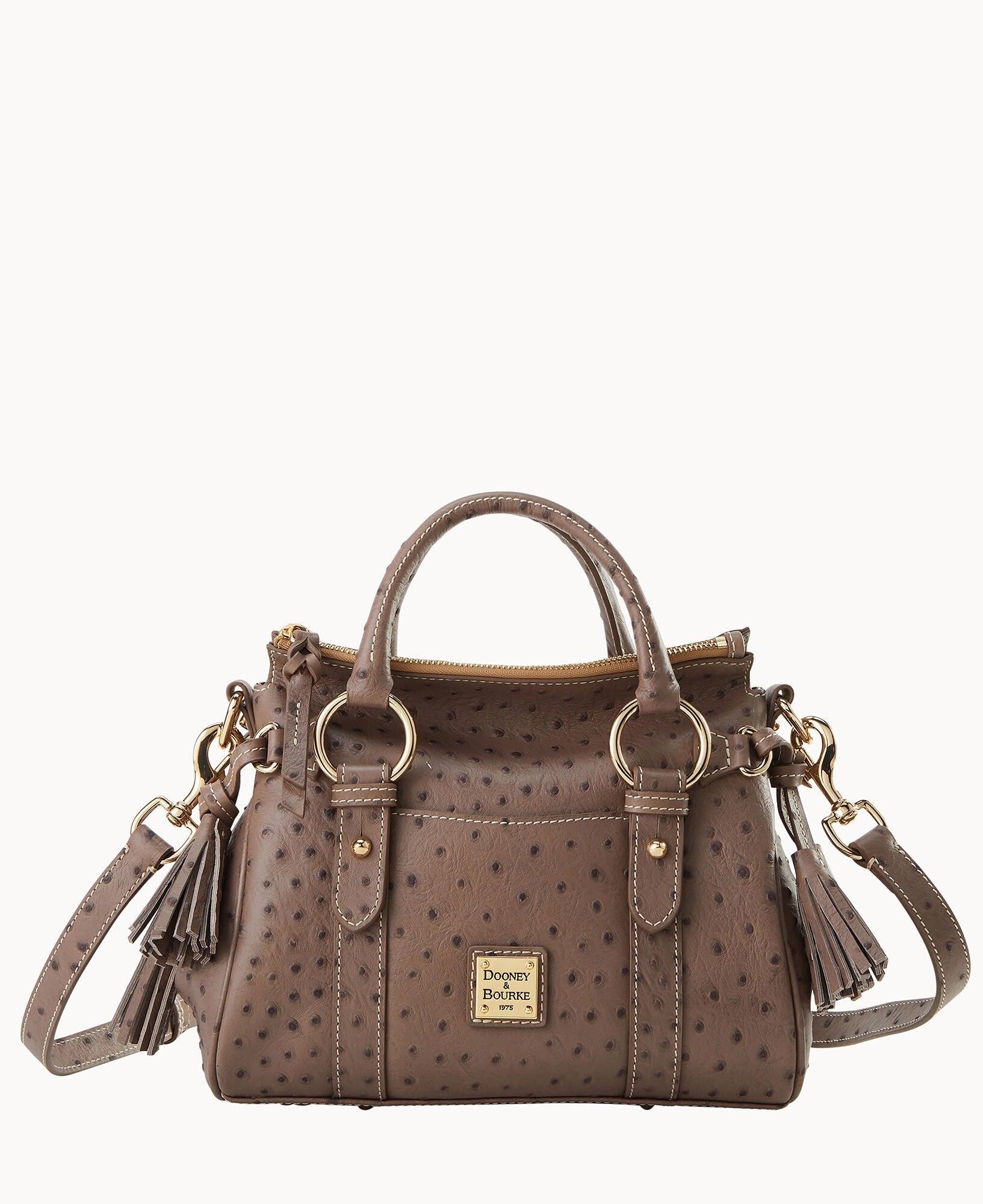 Ostrich Satchel With Pocket