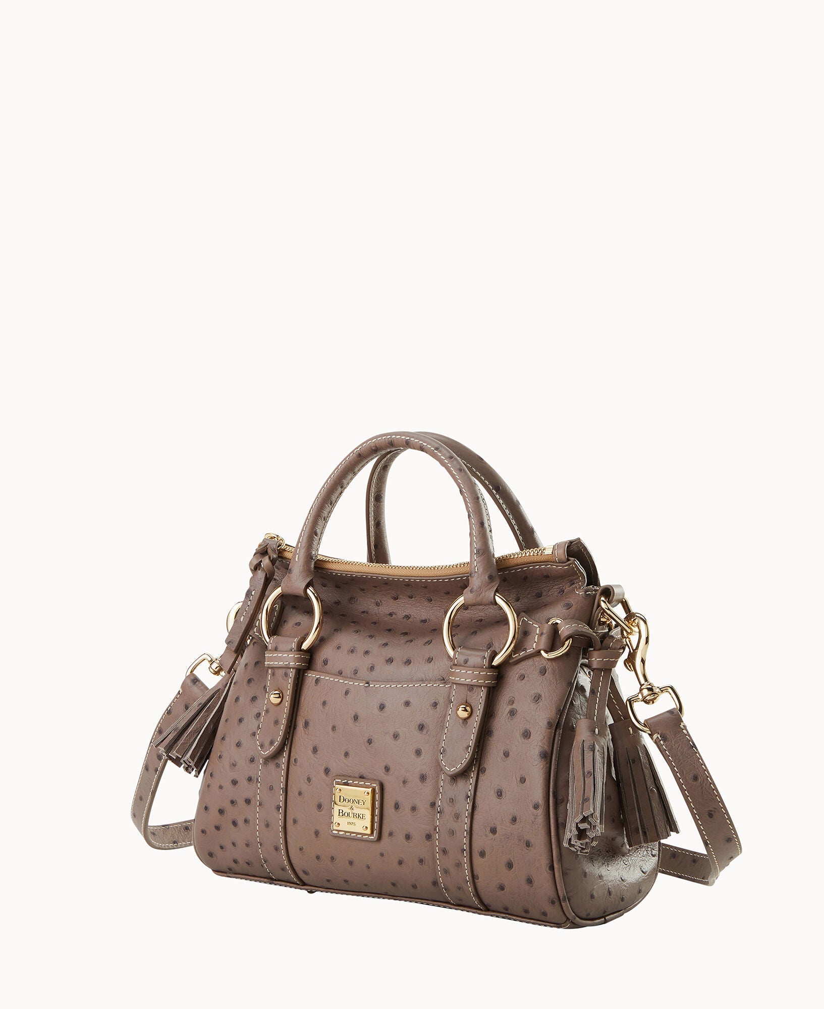 Ostrich Satchel With Pocket