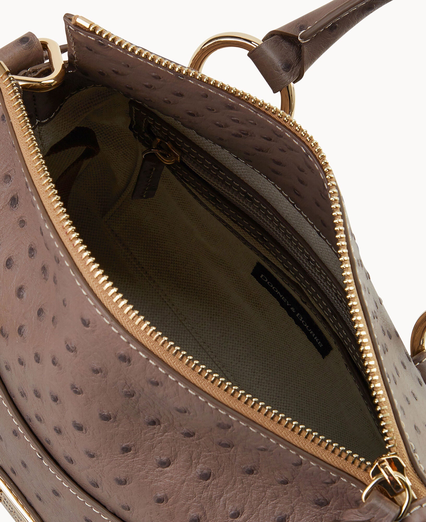 Ostrich Satchel With Pocket