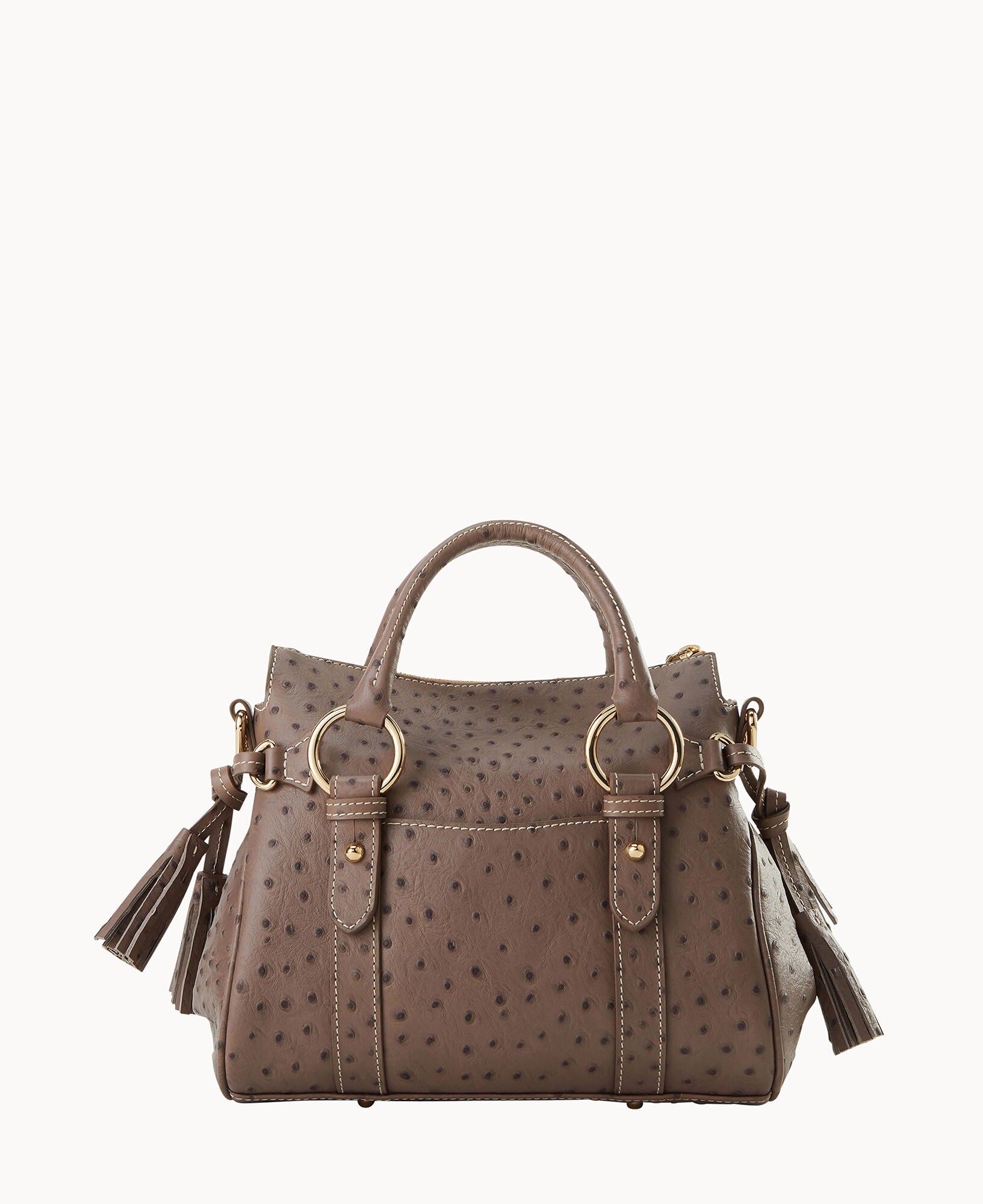 Ostrich Satchel With Pocket