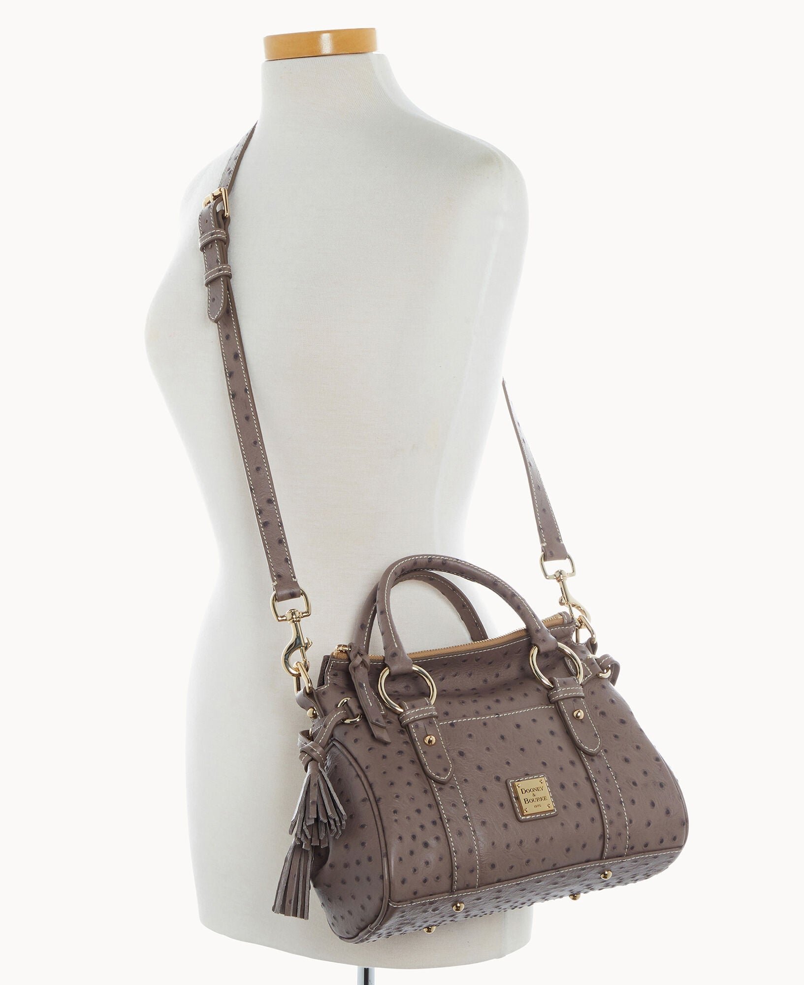 Ostrich Satchel With Pocket