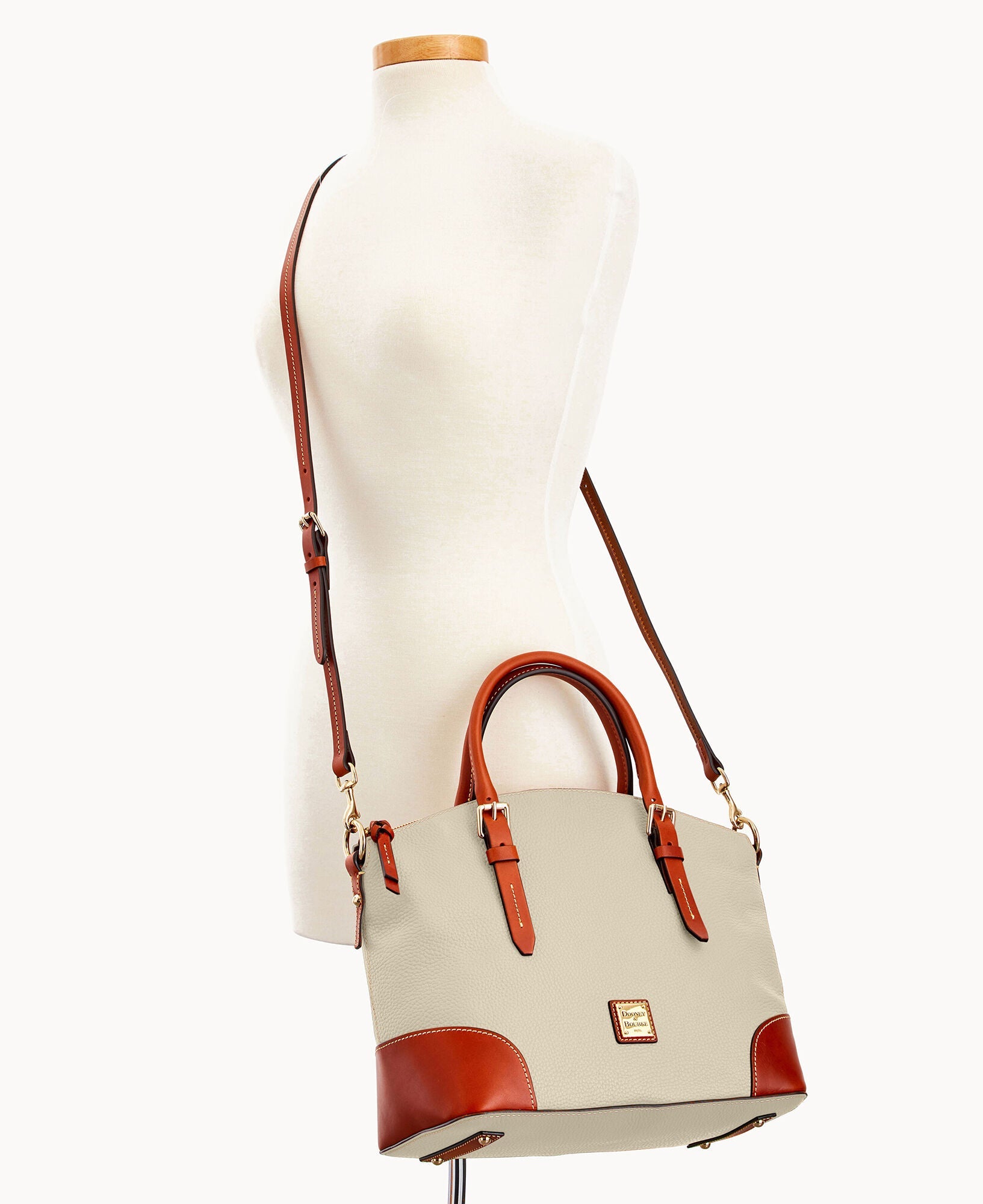 Pebble Grain Domed Satchel