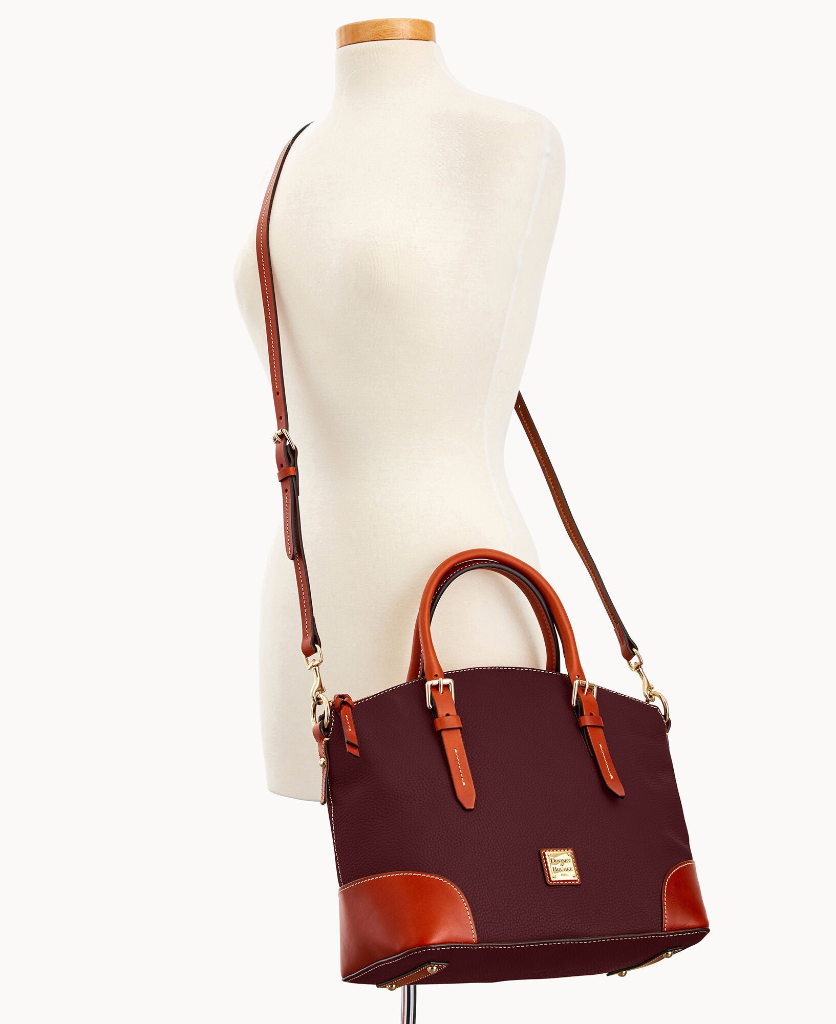 Pebble Grain Domed Satchel