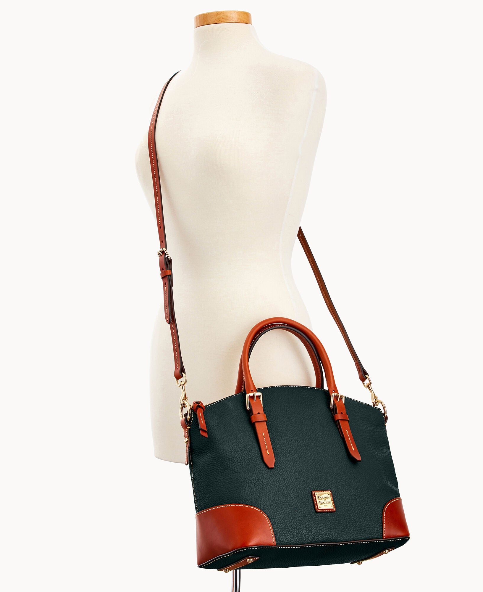 Pebble Grain Domed Satchel