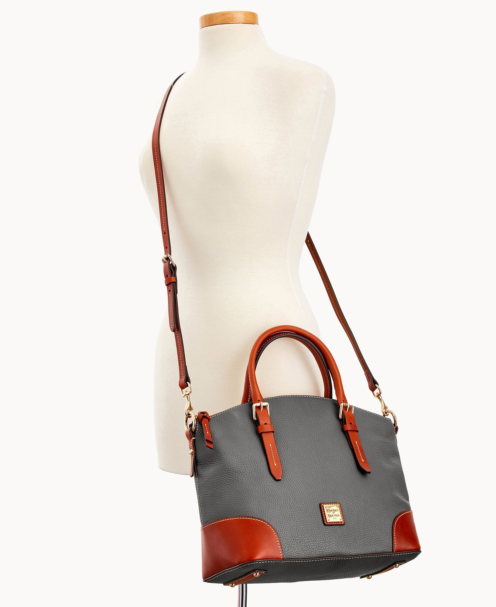 Pebble Grain Domed Satchel