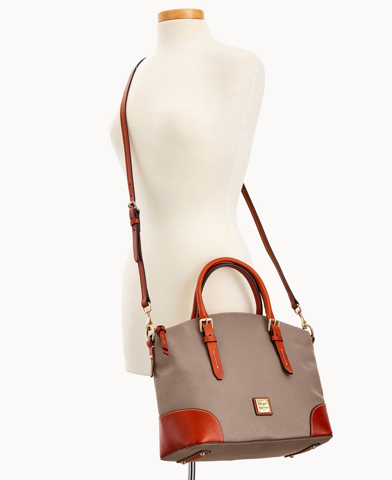 Pebble Grain Domed Satchel