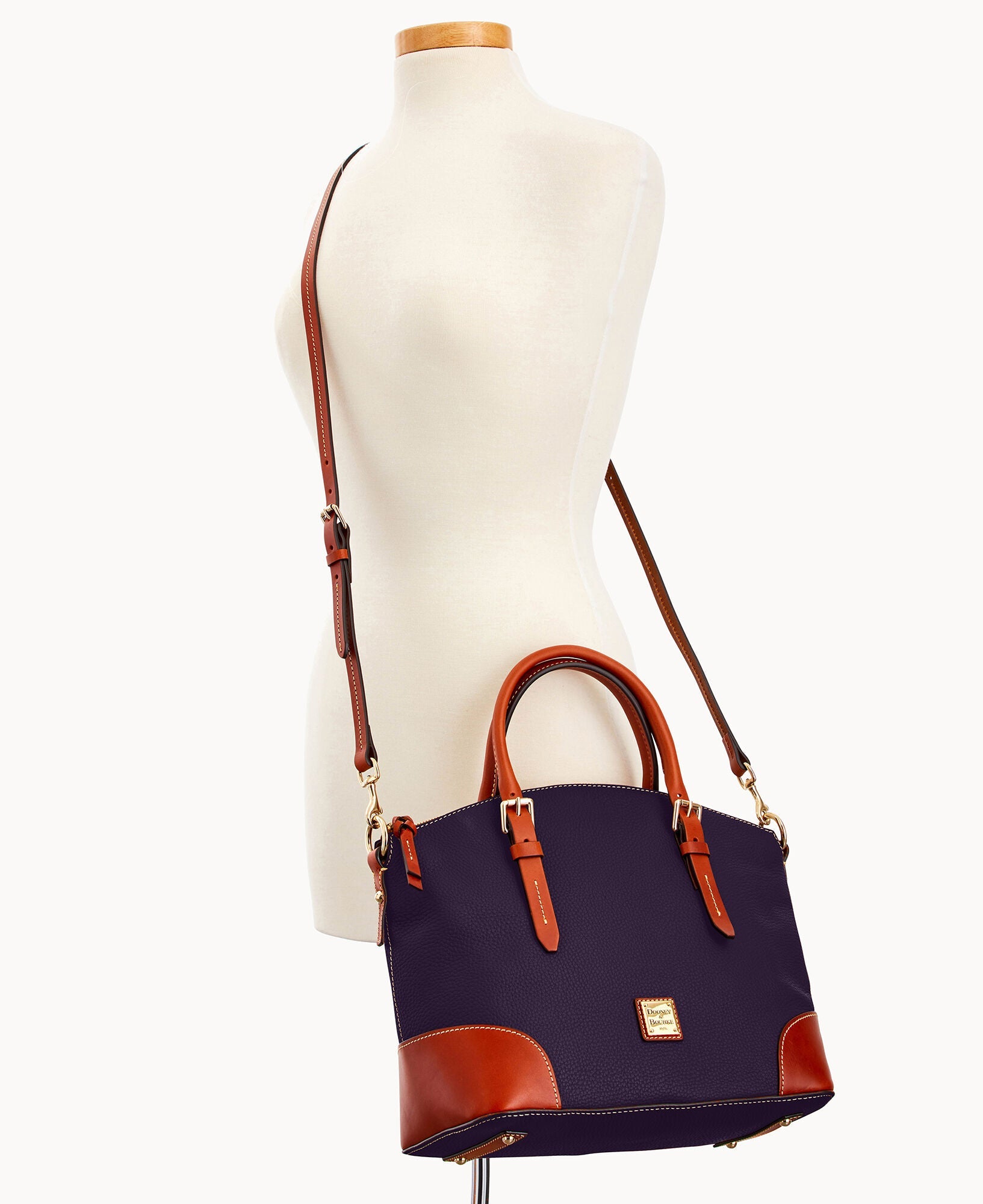 Pebble Grain Domed Satchel