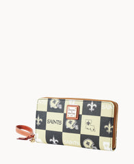 NFL Saints Large Zip Around Wristlet