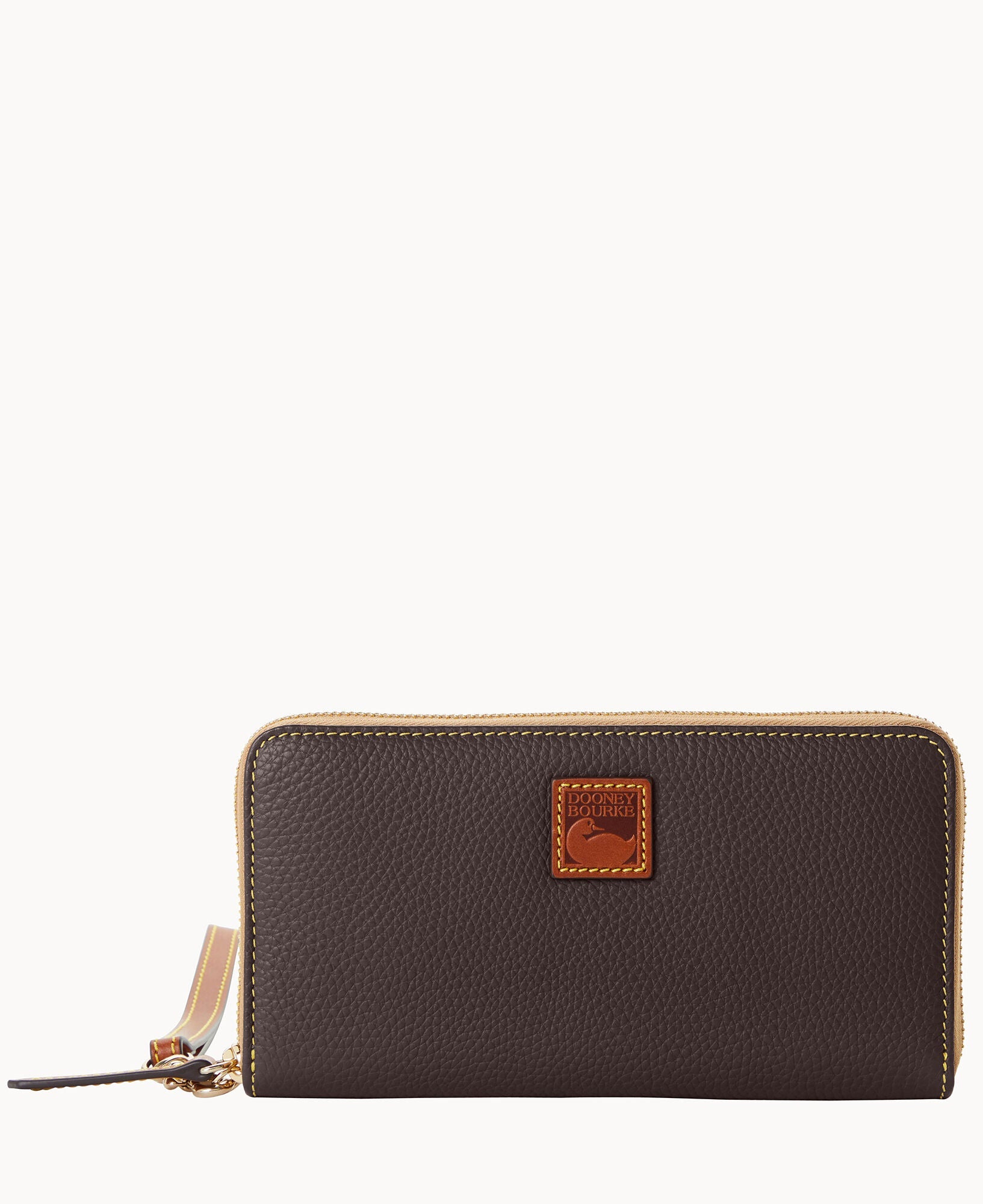 Pebble Grain Large Zip Around Wristlet