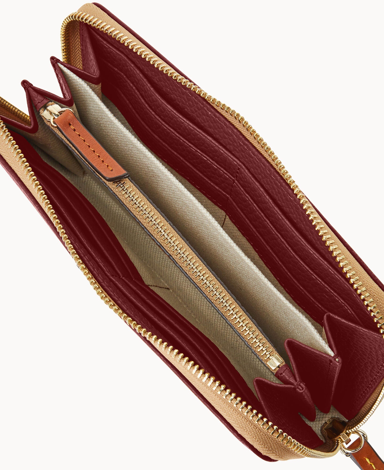 Pebble Grain Large Zip Around Wristlet