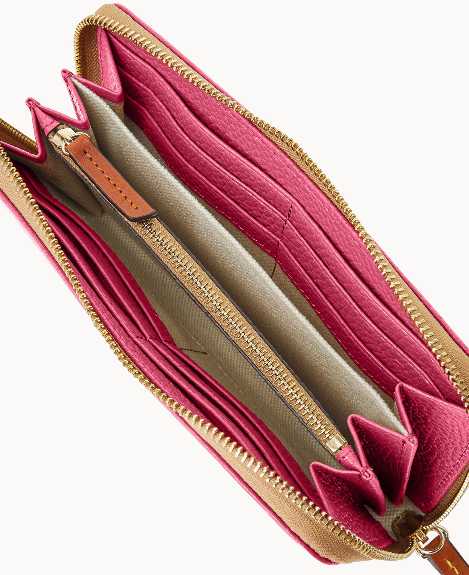 Pebble Grain Large Zip Around Wristlet