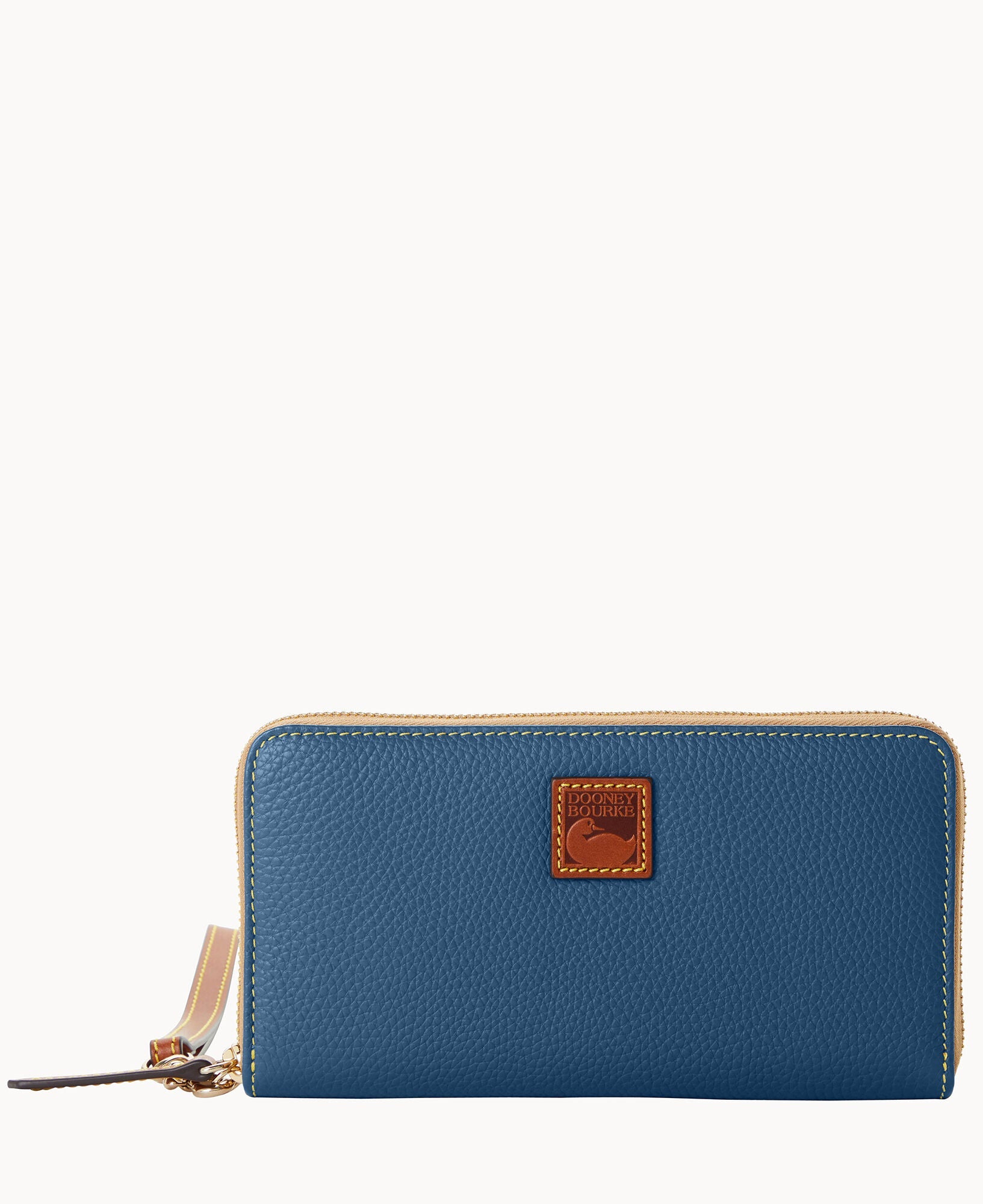 Pebble Grain Large Zip Around Wristlet