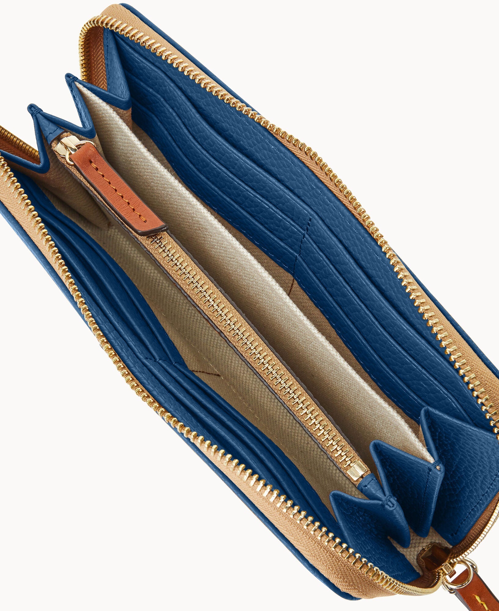 Pebble Grain Large Zip Around Wristlet