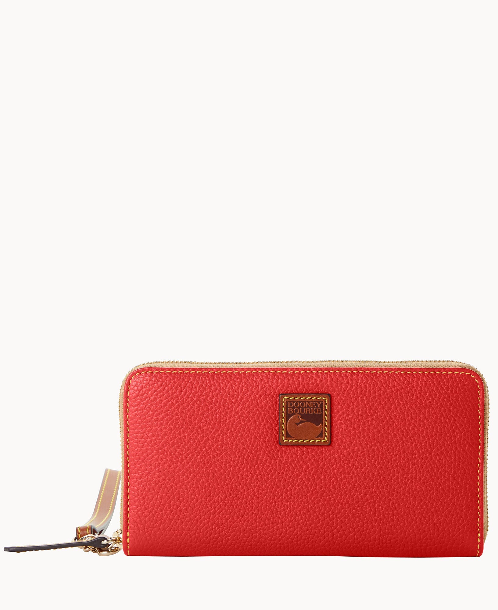 Pebble Grain Large Zip Around Wristlet