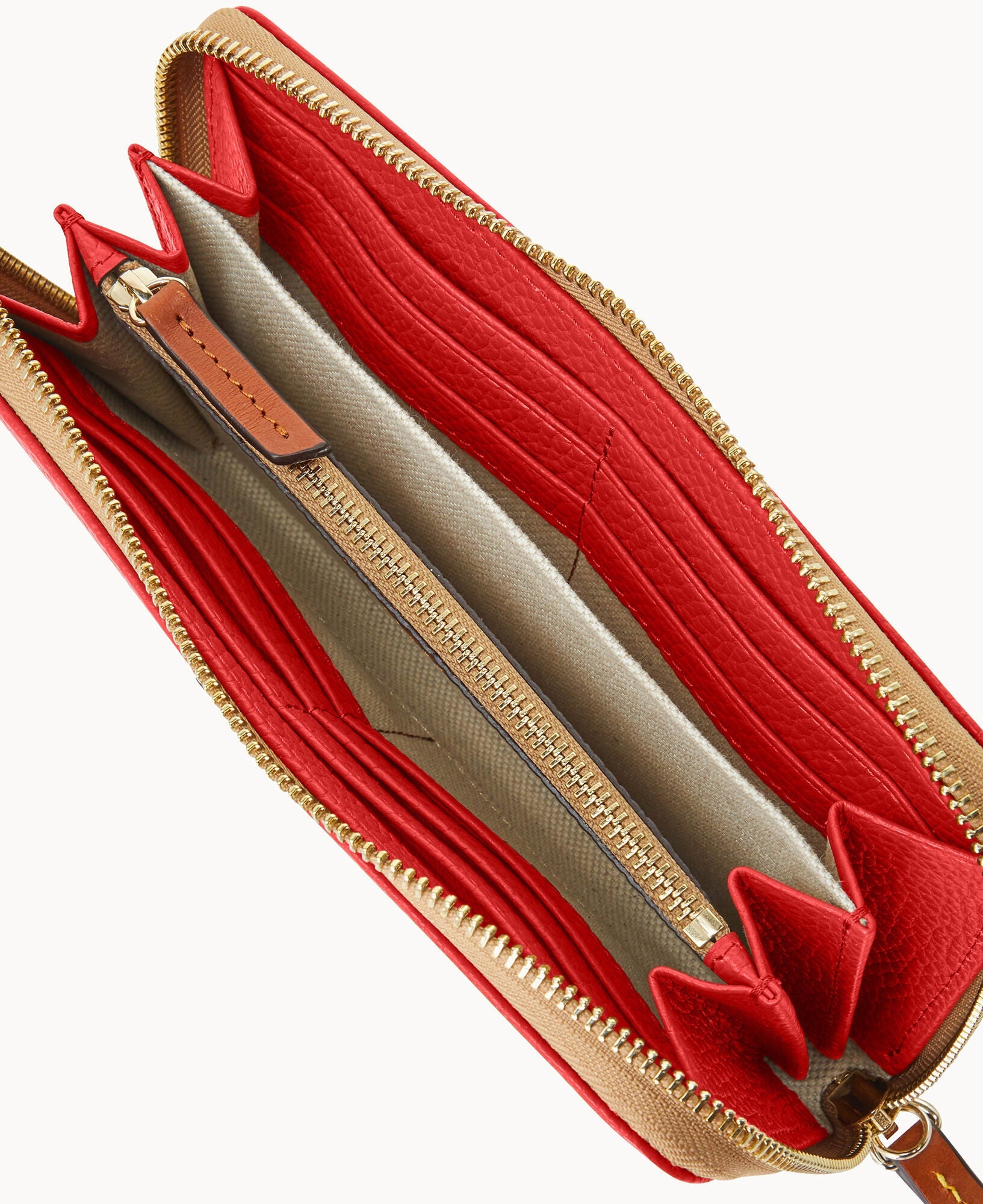 Pebble Grain Large Zip Around Wristlet