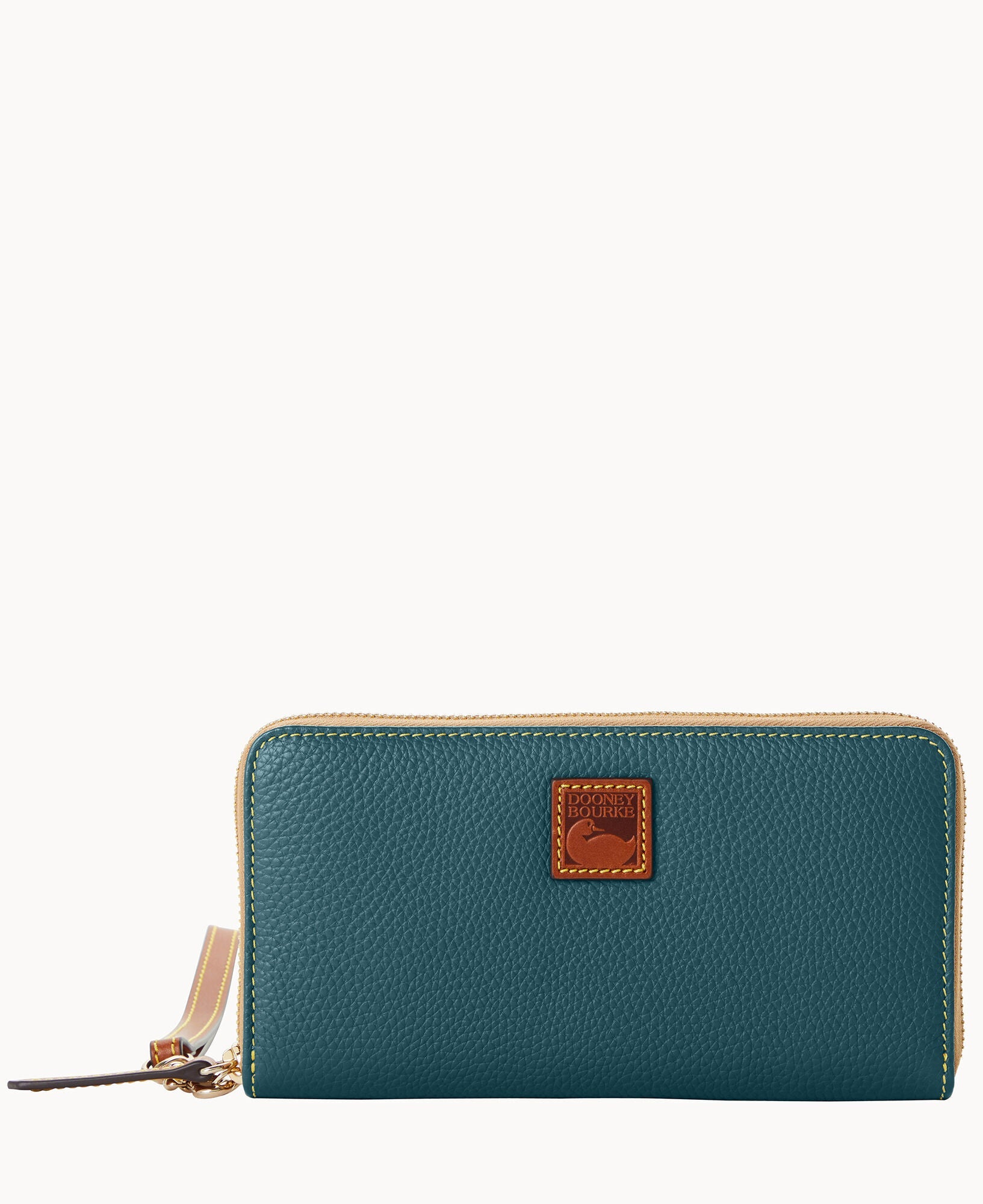 Pebble Grain Large Zip Around Wristlet