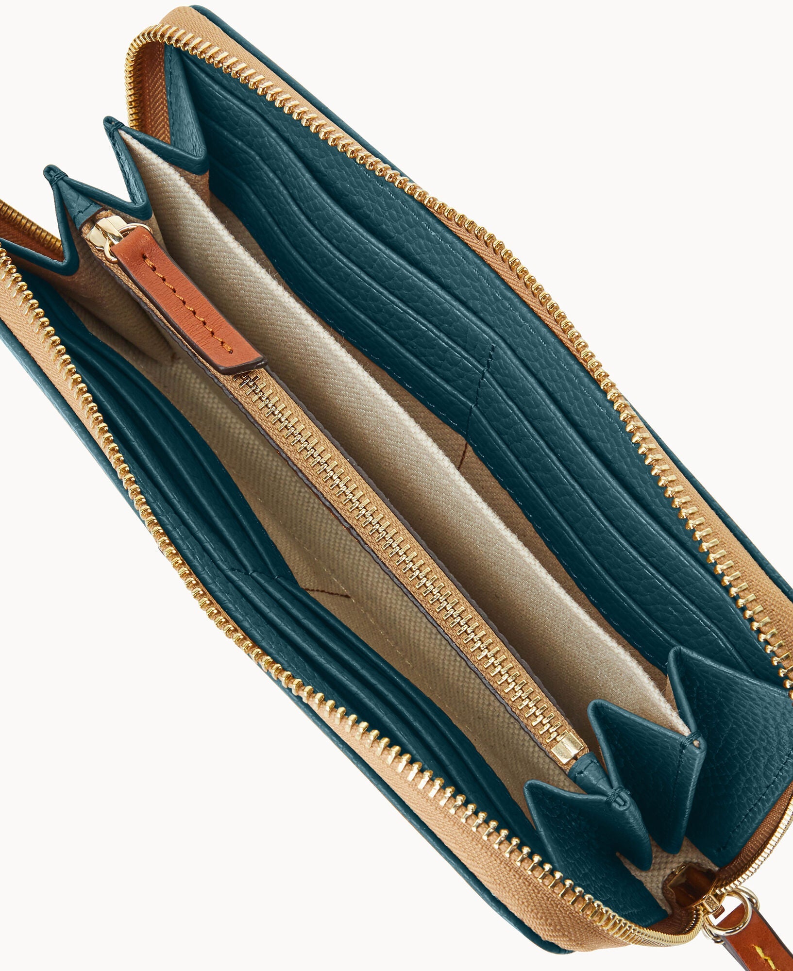 Pebble Grain Large Zip Around Wristlet