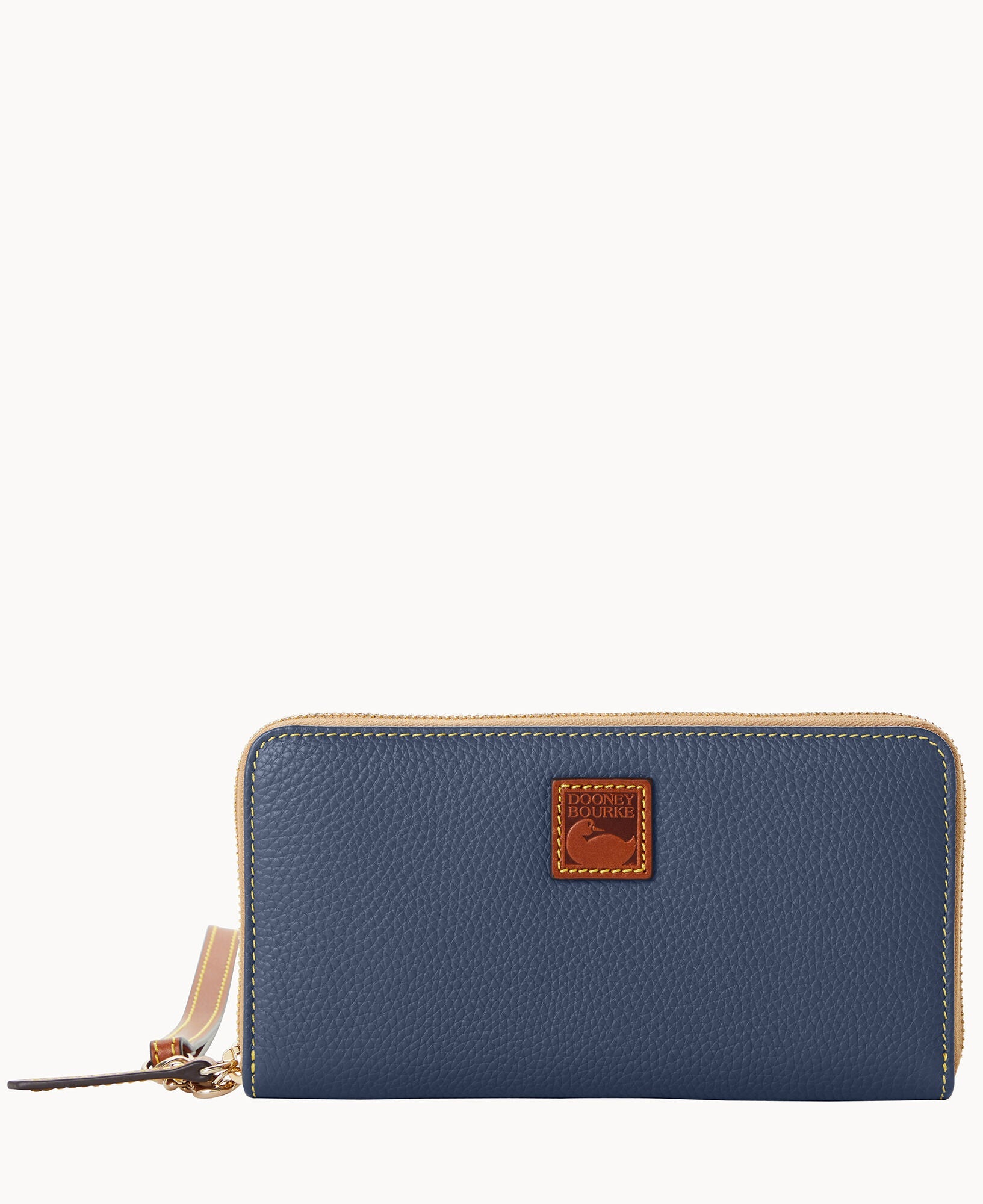 Pebble Grain Large Zip Around Wristlet