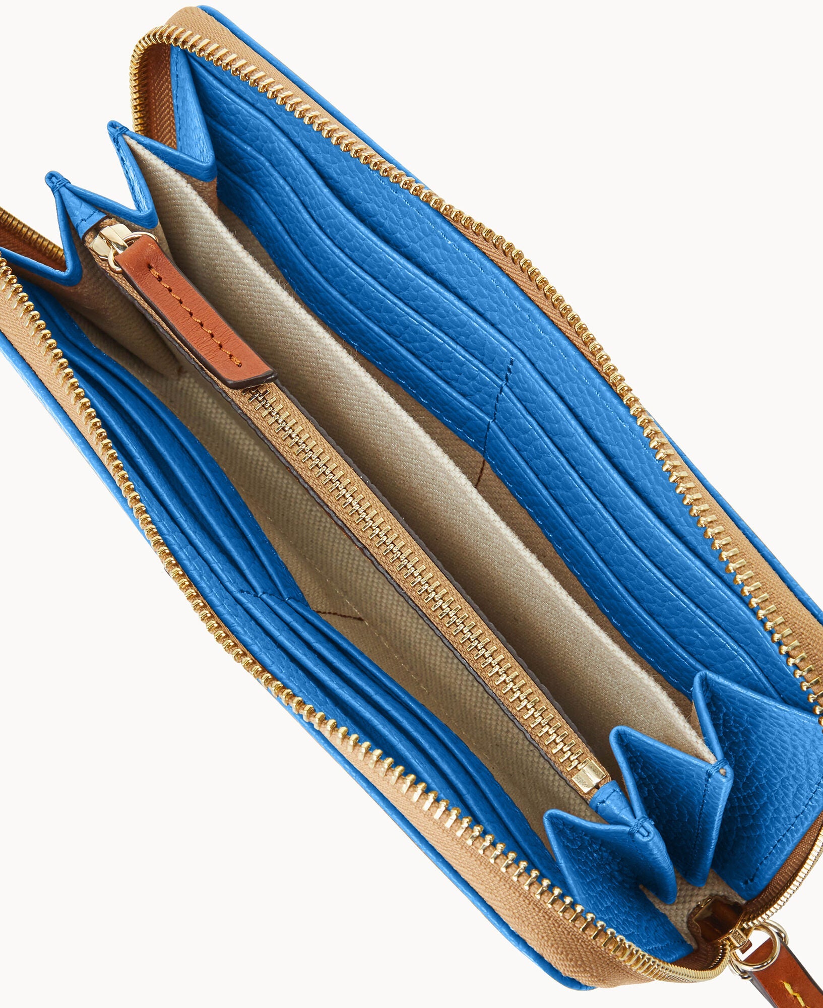 Pebble Grain Large Zip Around Wristlet