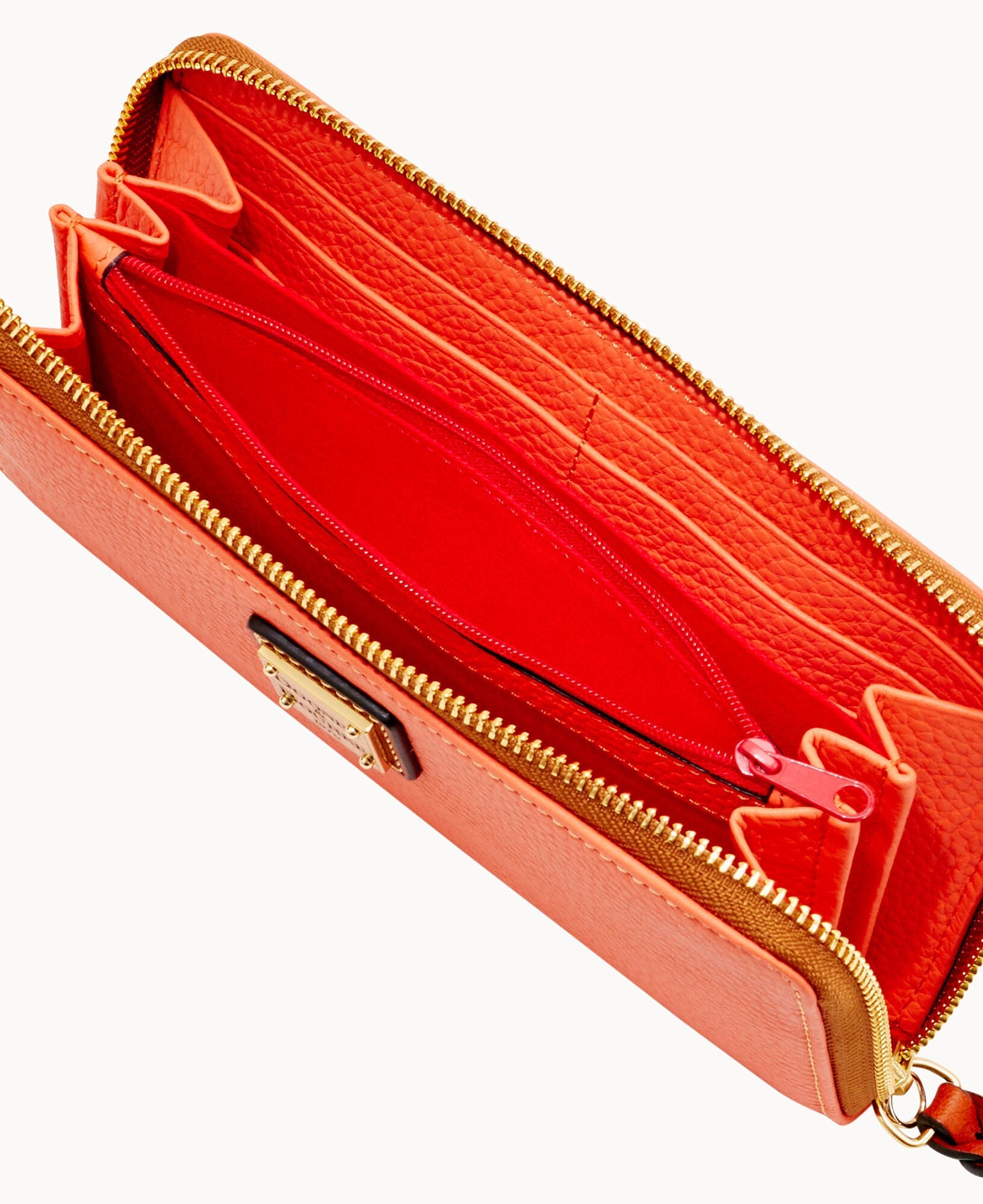 Pebble Grain Large Zip Around Wristlet