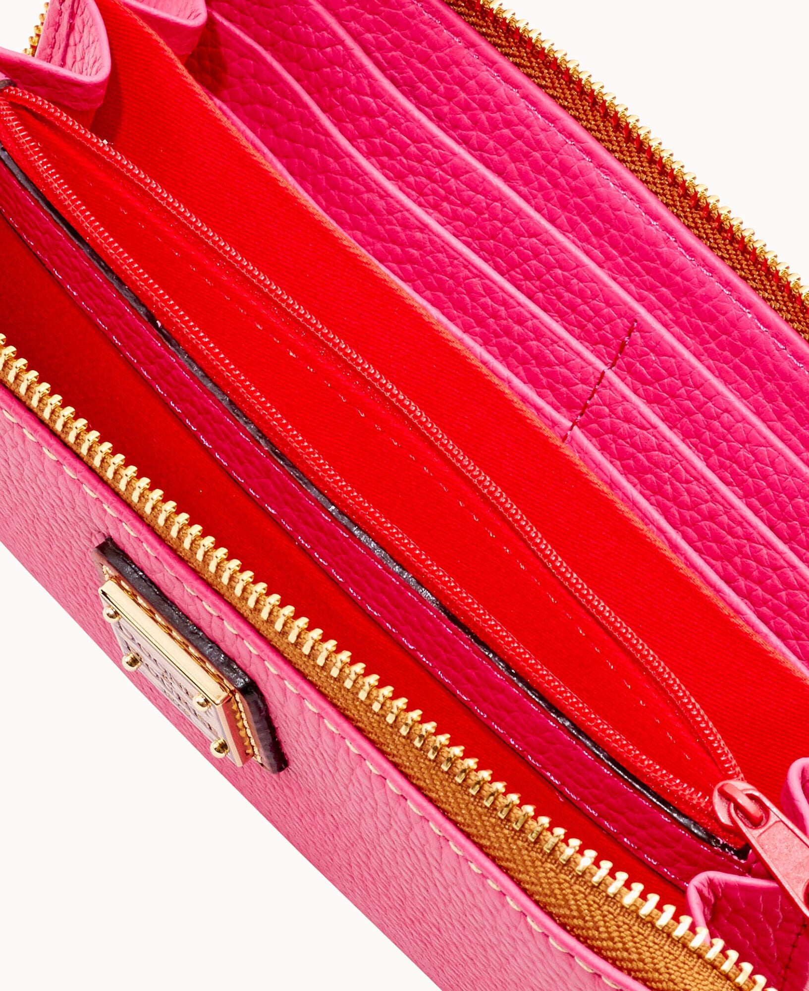 Pebble Grain Large Zip Around Wristlet