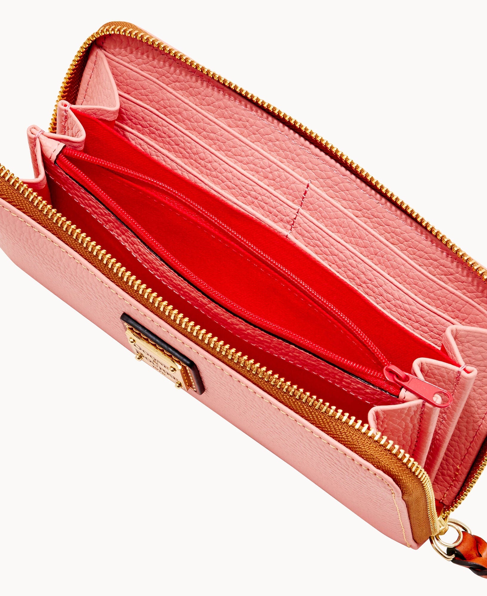 Pebble Grain Large Zip Around Wristlet