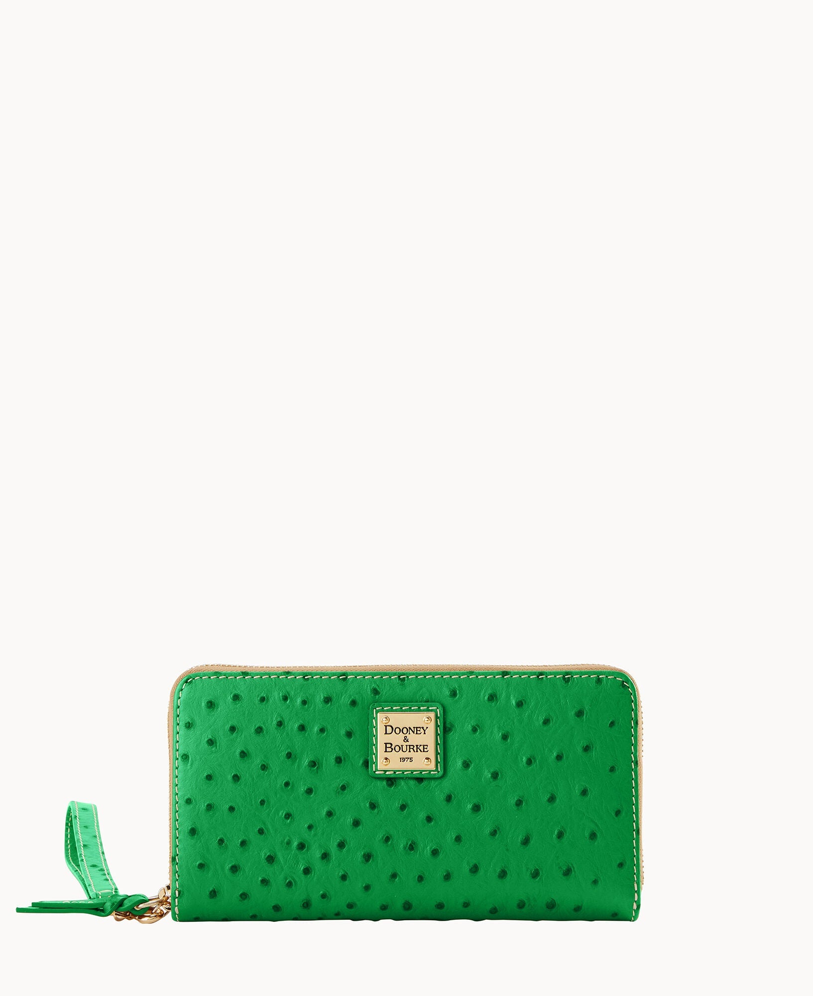 Ostrich Large Zip Around Wristlet