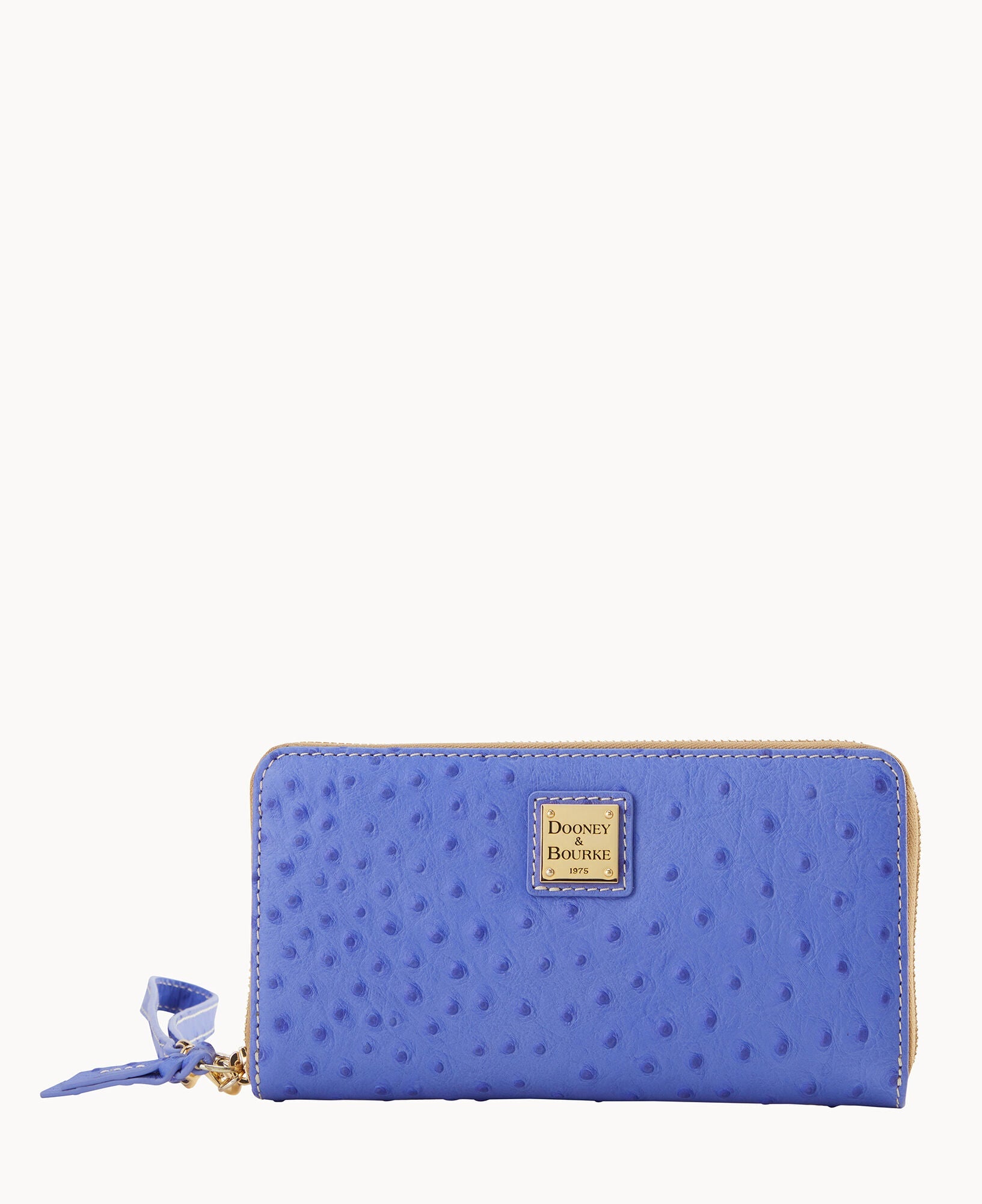 Ostrich Large Zip Around Wristlet