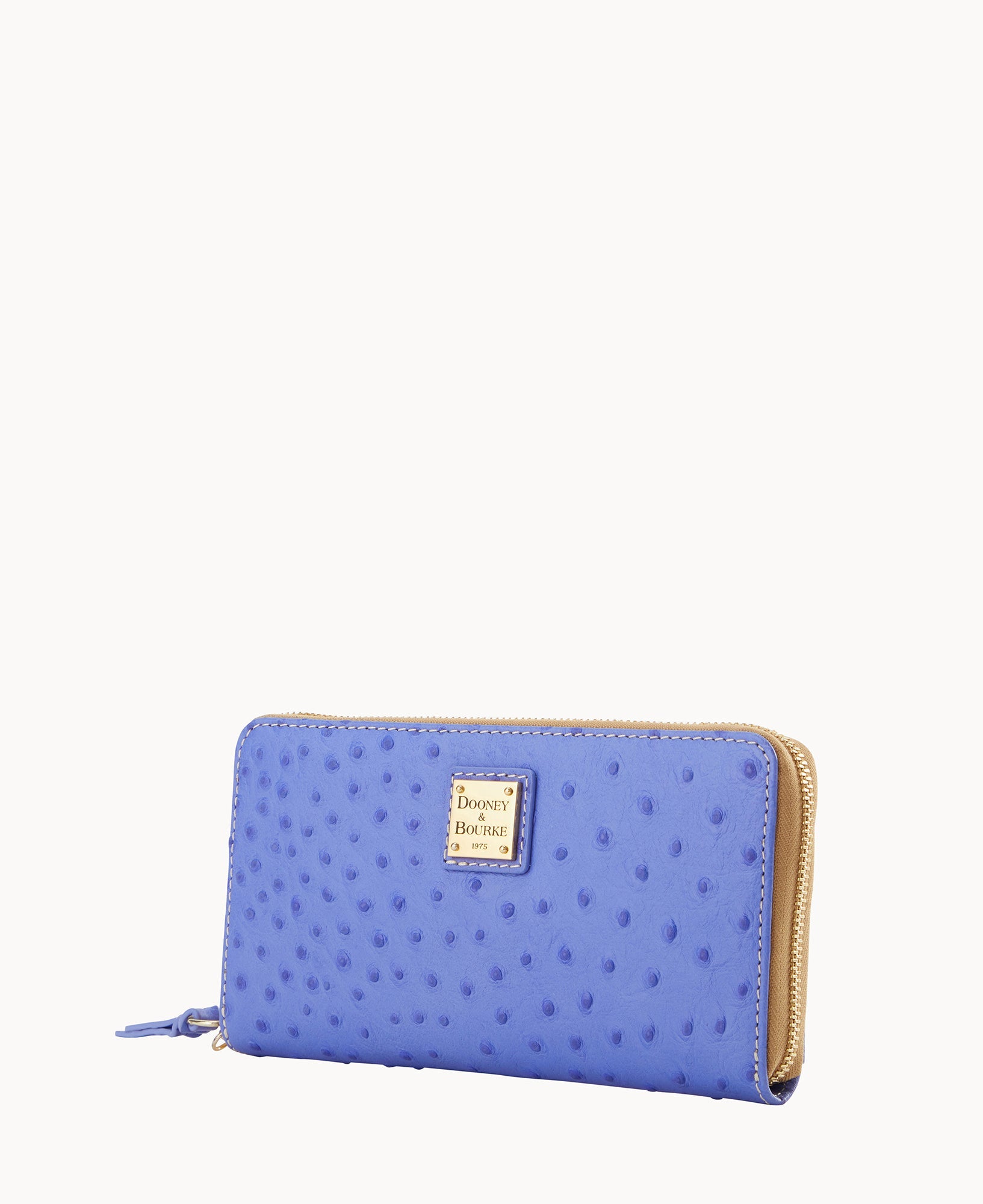 Ostrich Large Zip Around Wristlet