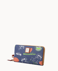 NFL Seahawks Large Zip Around Wristlet