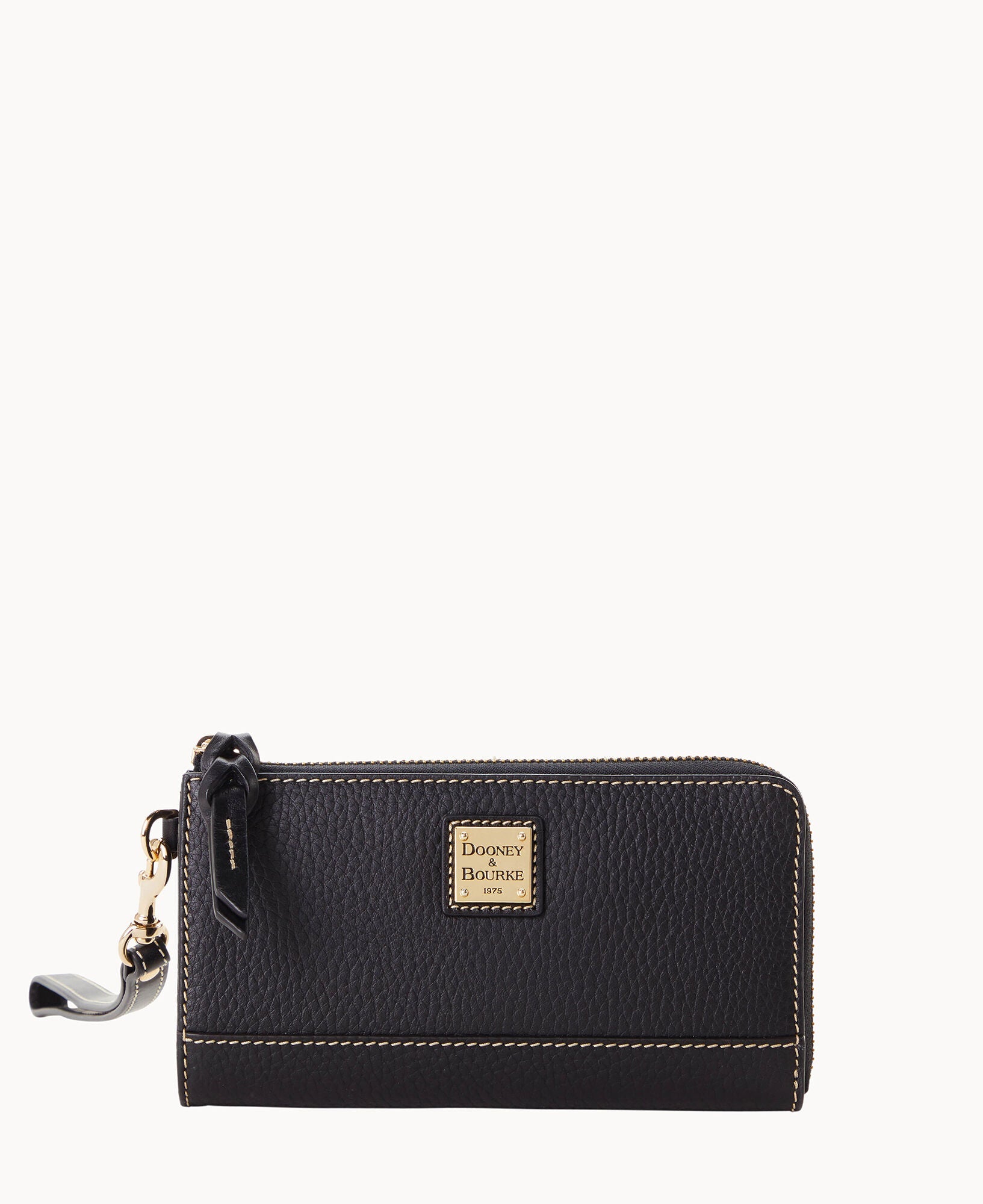 Pebble Grain Folded Zip Wristlet