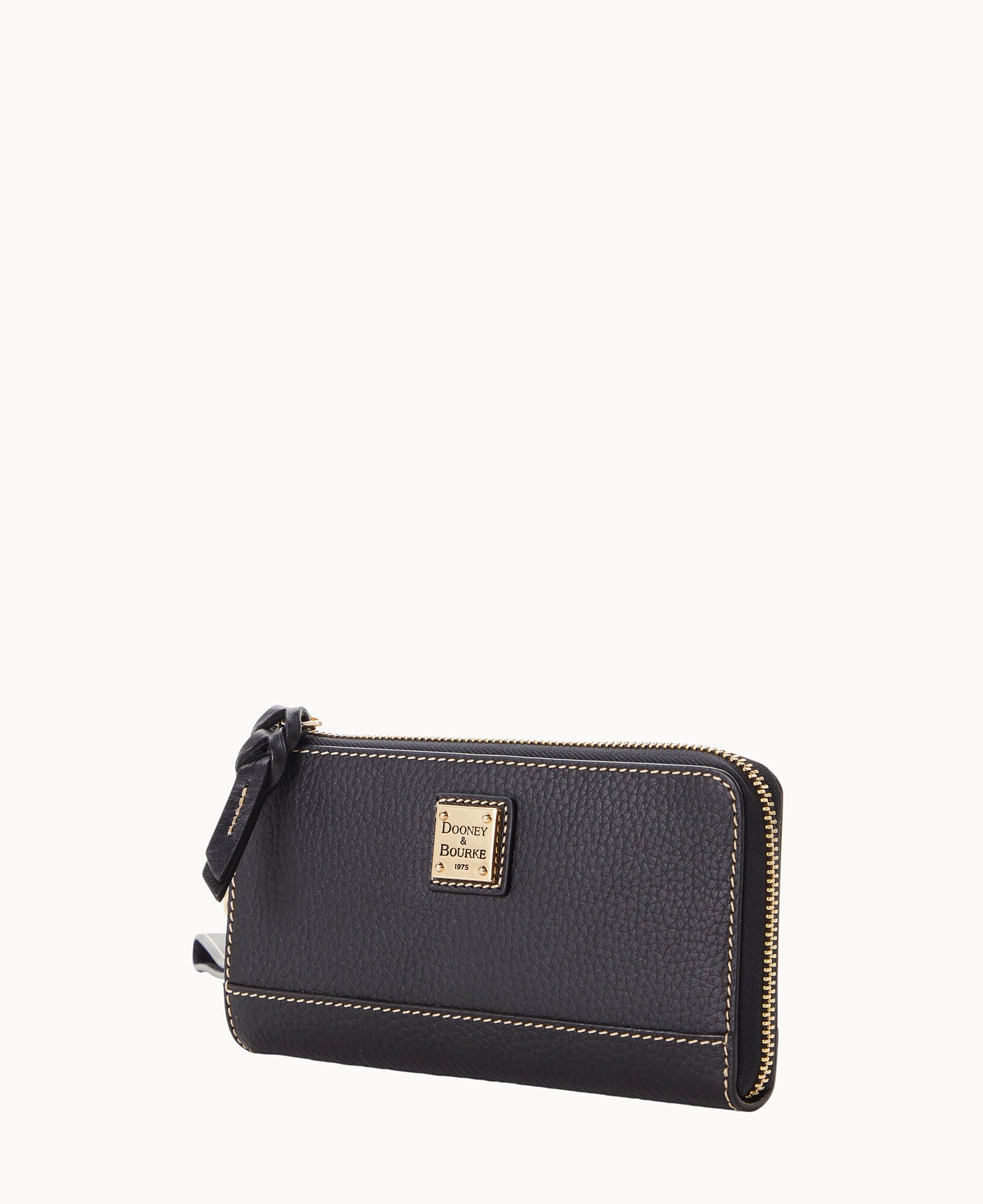 Pebble Grain Folded Zip Wristlet