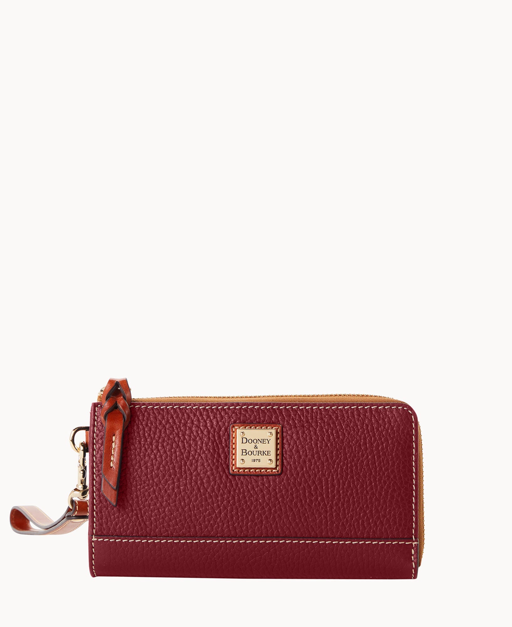 Pebble Grain Folded Zip Wristlet