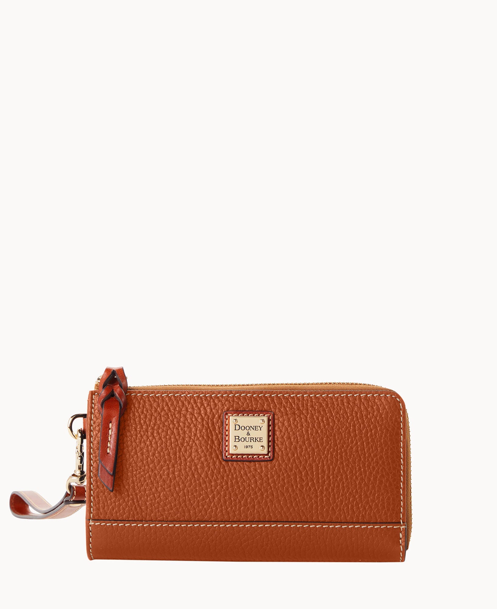 Pebble Grain Folded Zip Wristlet