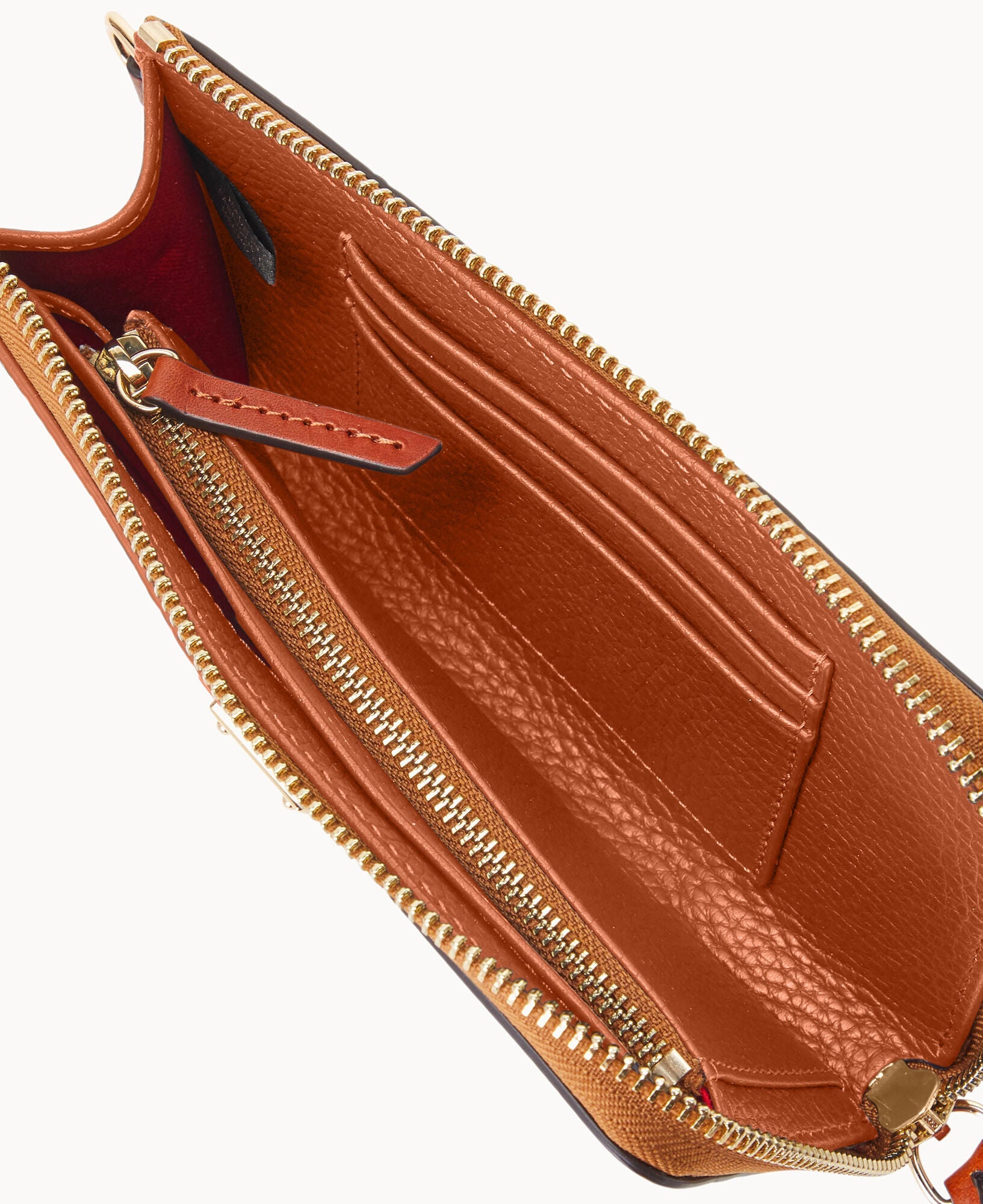 Pebble Grain Folded Zip Wristlet