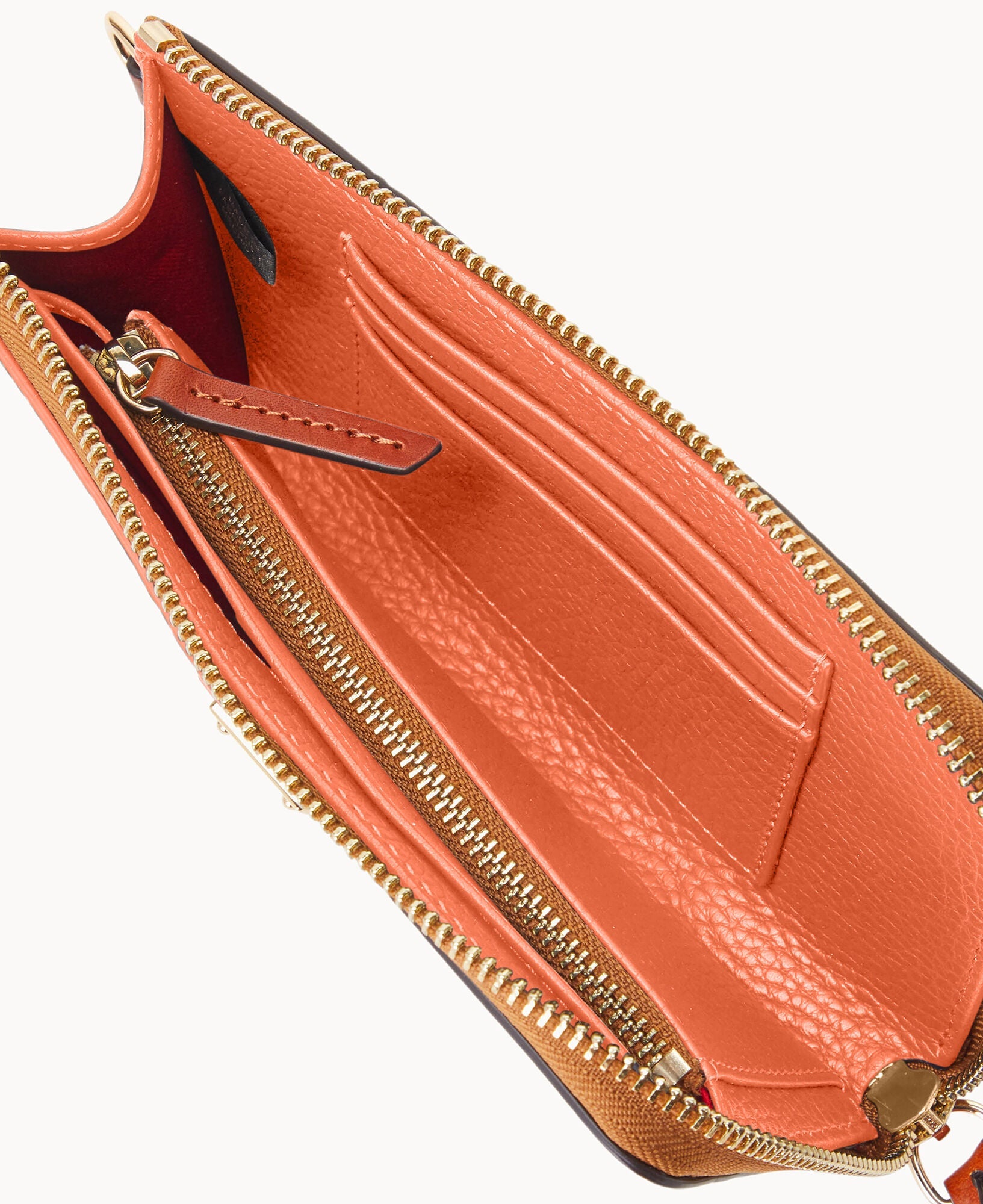 Pebble Grain Folded Zip Wristlet