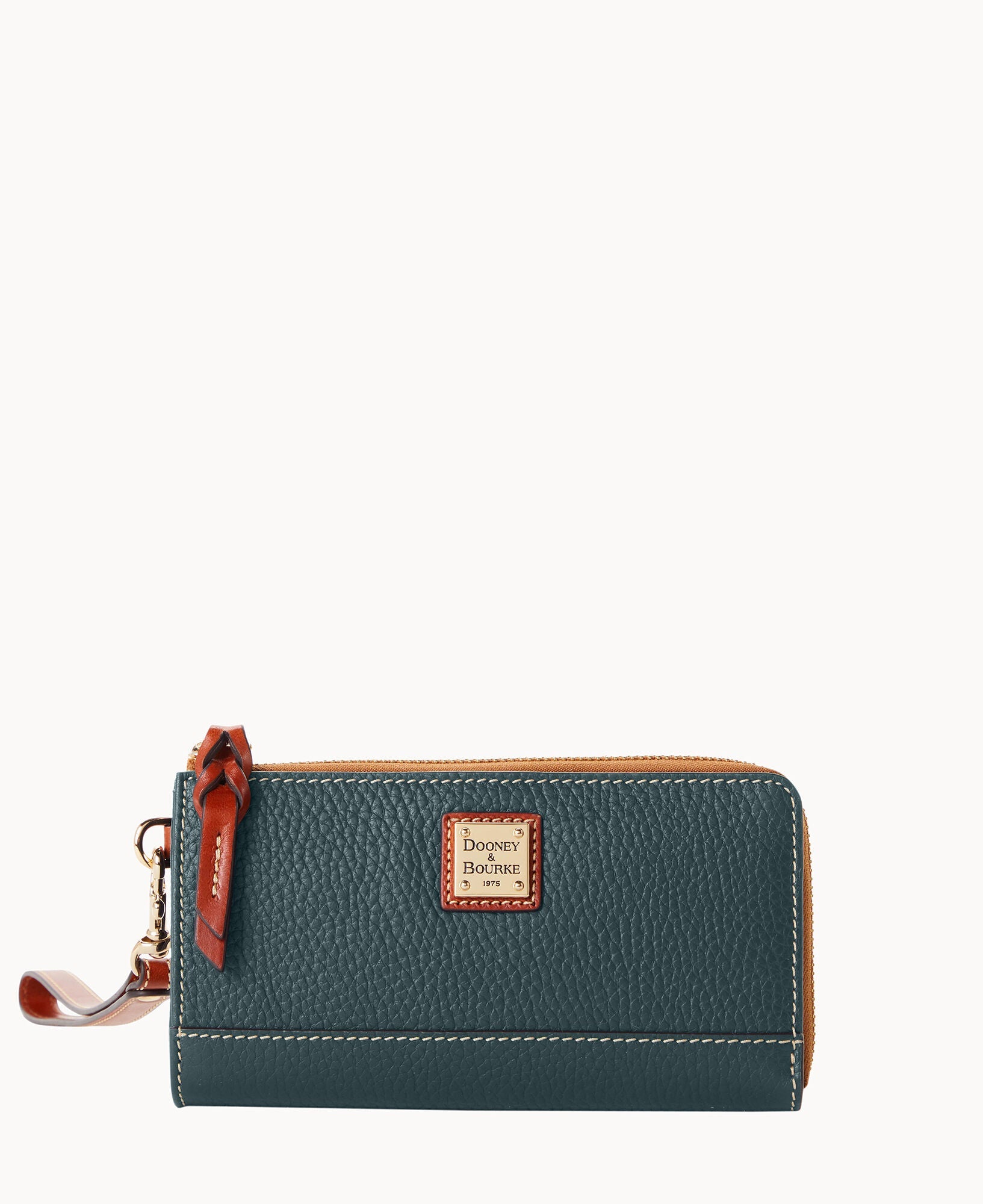 Pebble Grain Folded Zip Wristlet