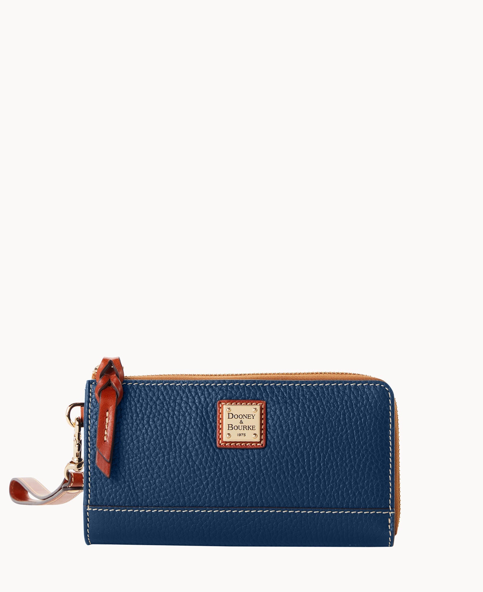 Pebble Grain Folded Zip Wristlet
