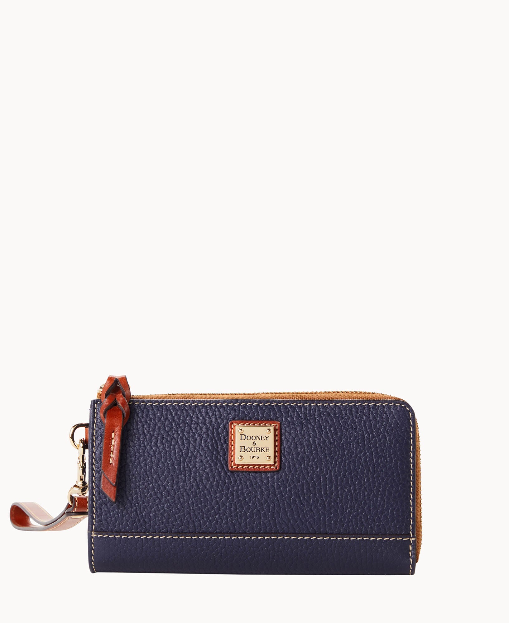 Pebble Grain Folded Zip Wristlet