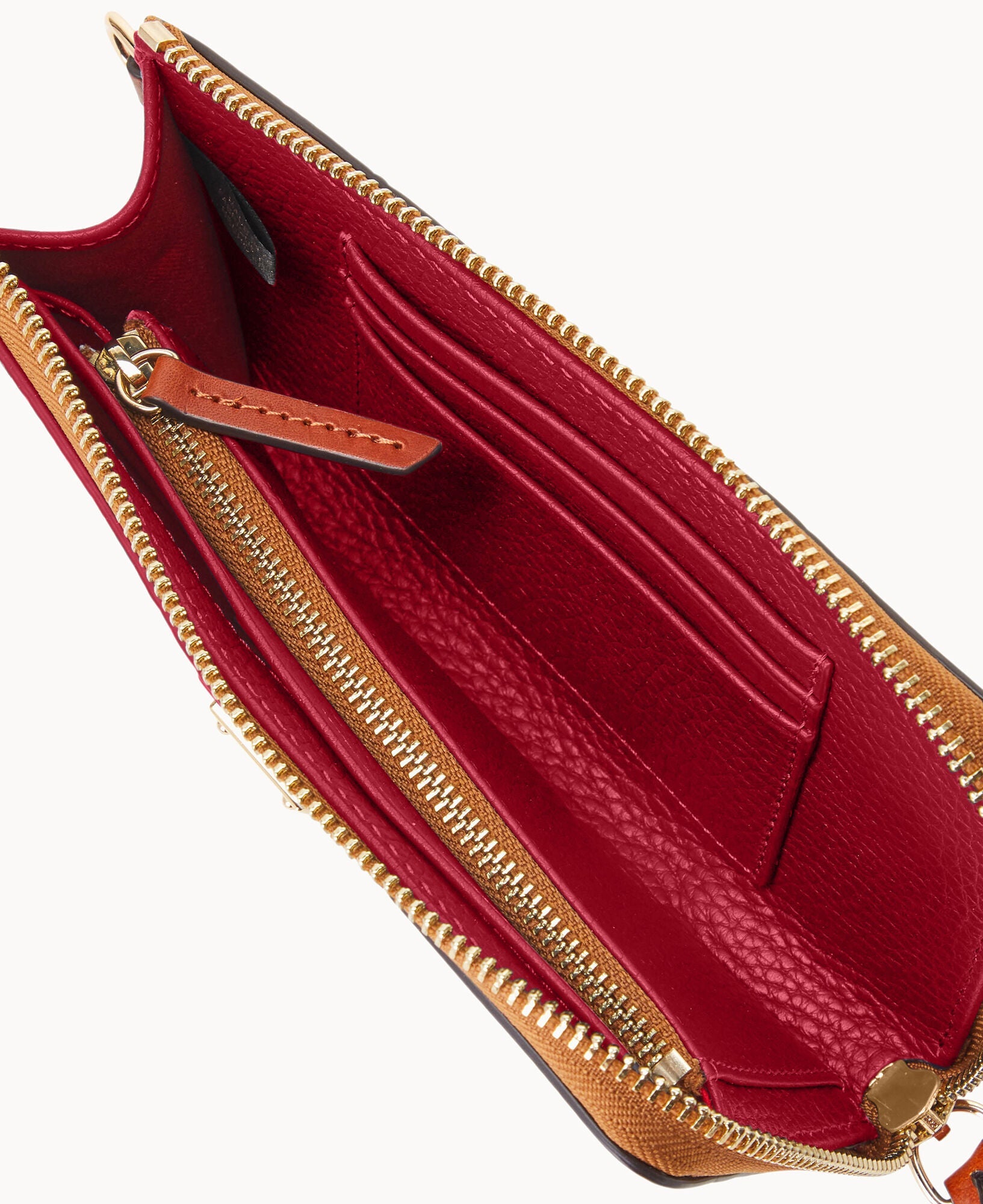 Pebble Grain Folded Zip Wristlet