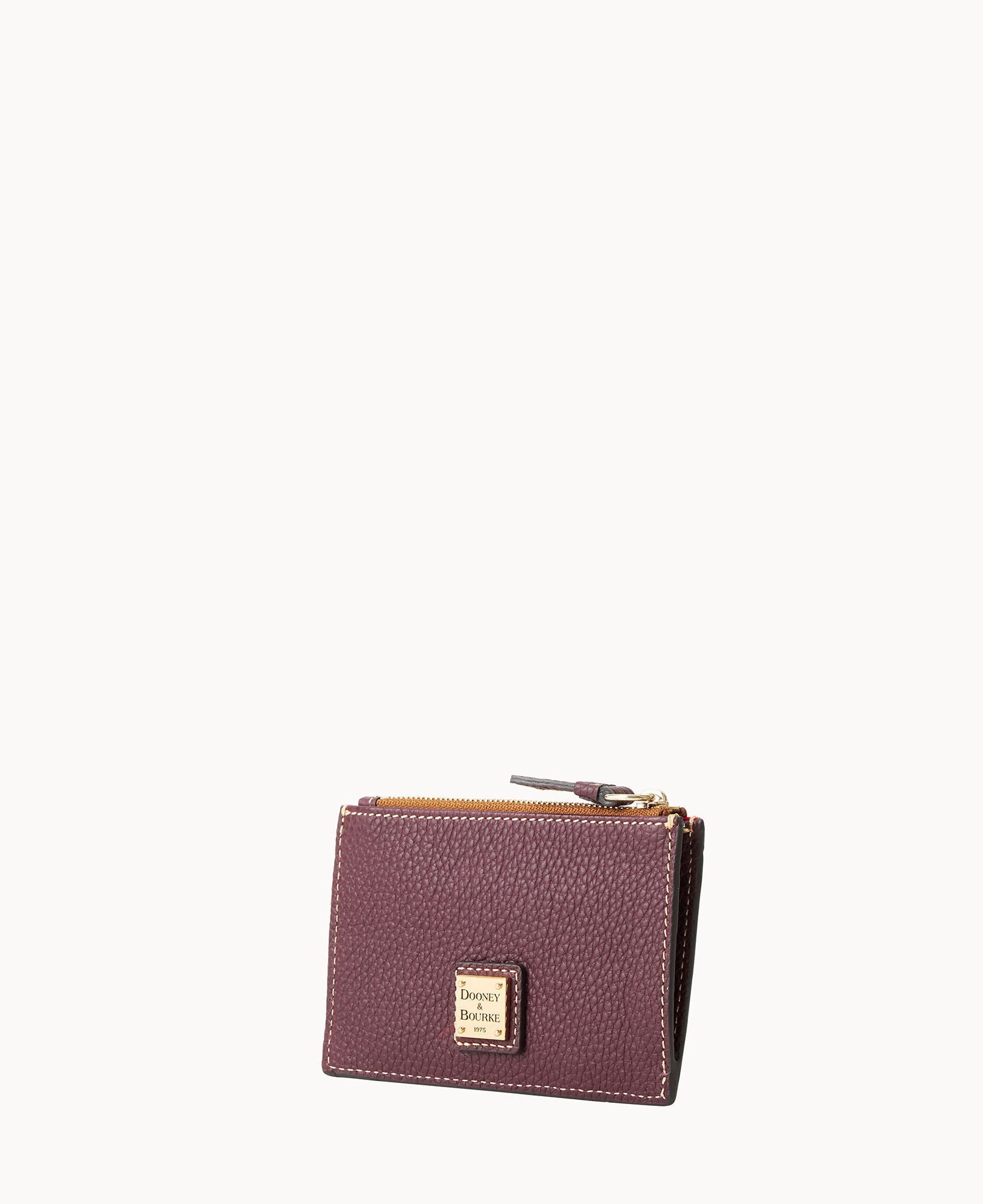 Pebble Grain Zip Credit Card Case