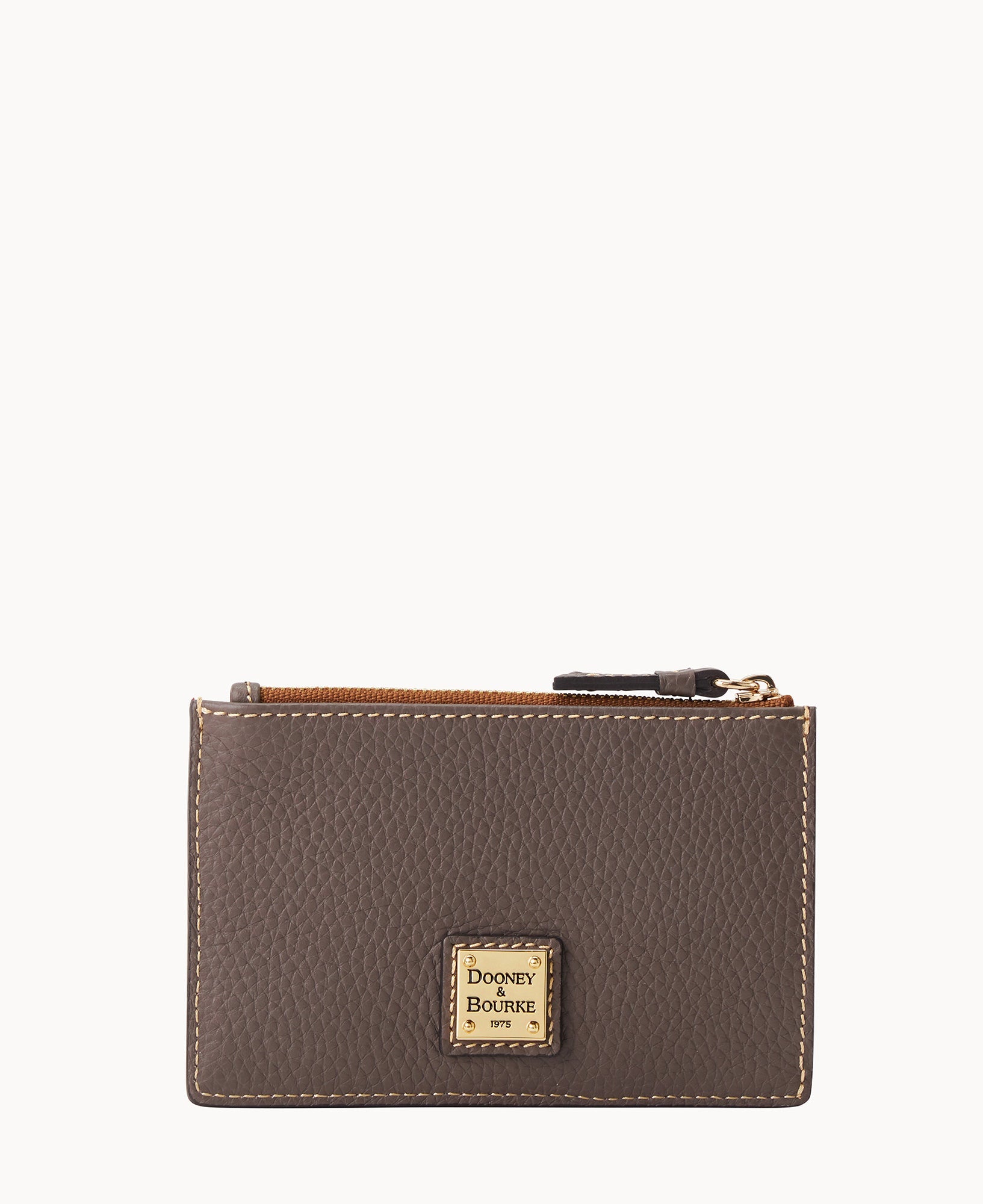 Pebble Grain Zip Credit Card Case