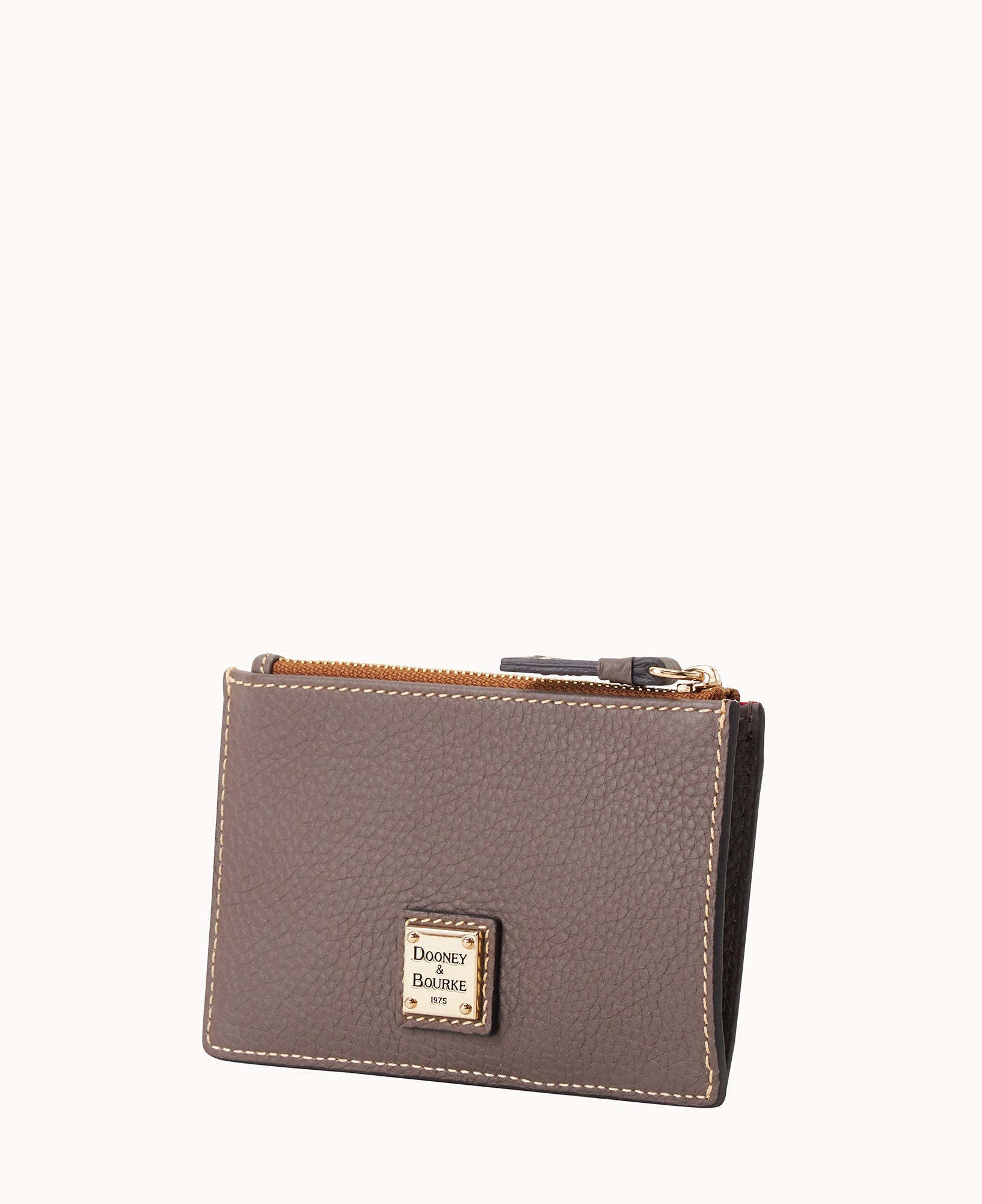 Pebble Grain Zip Credit Card Case