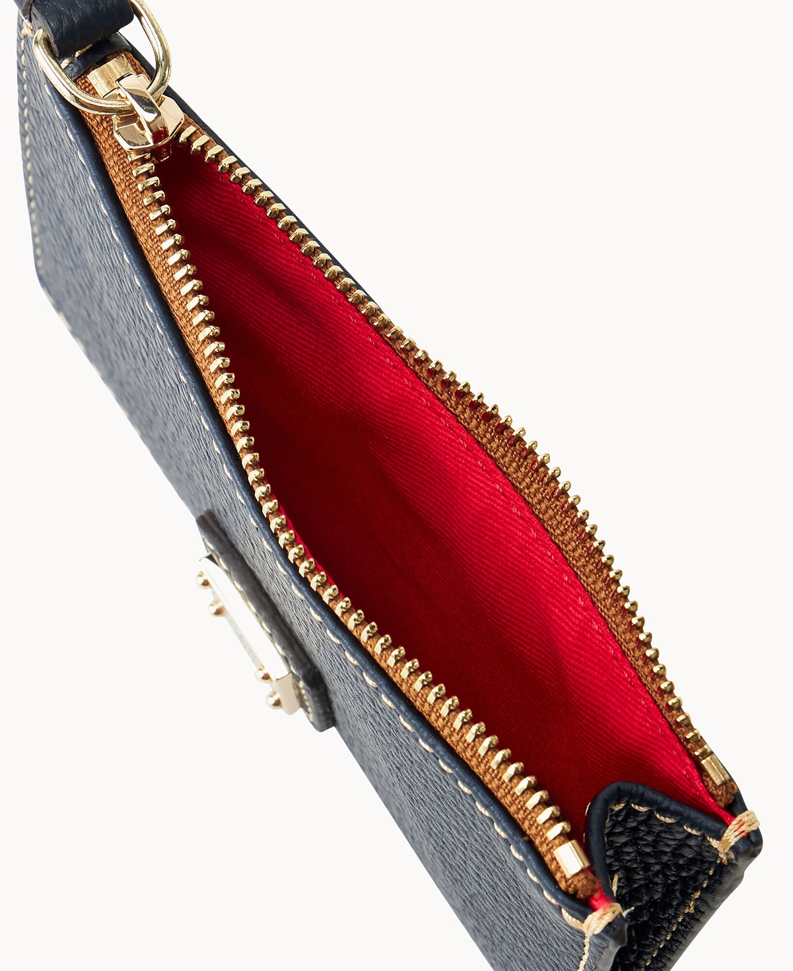 Pebble Grain Zip Credit Card Case