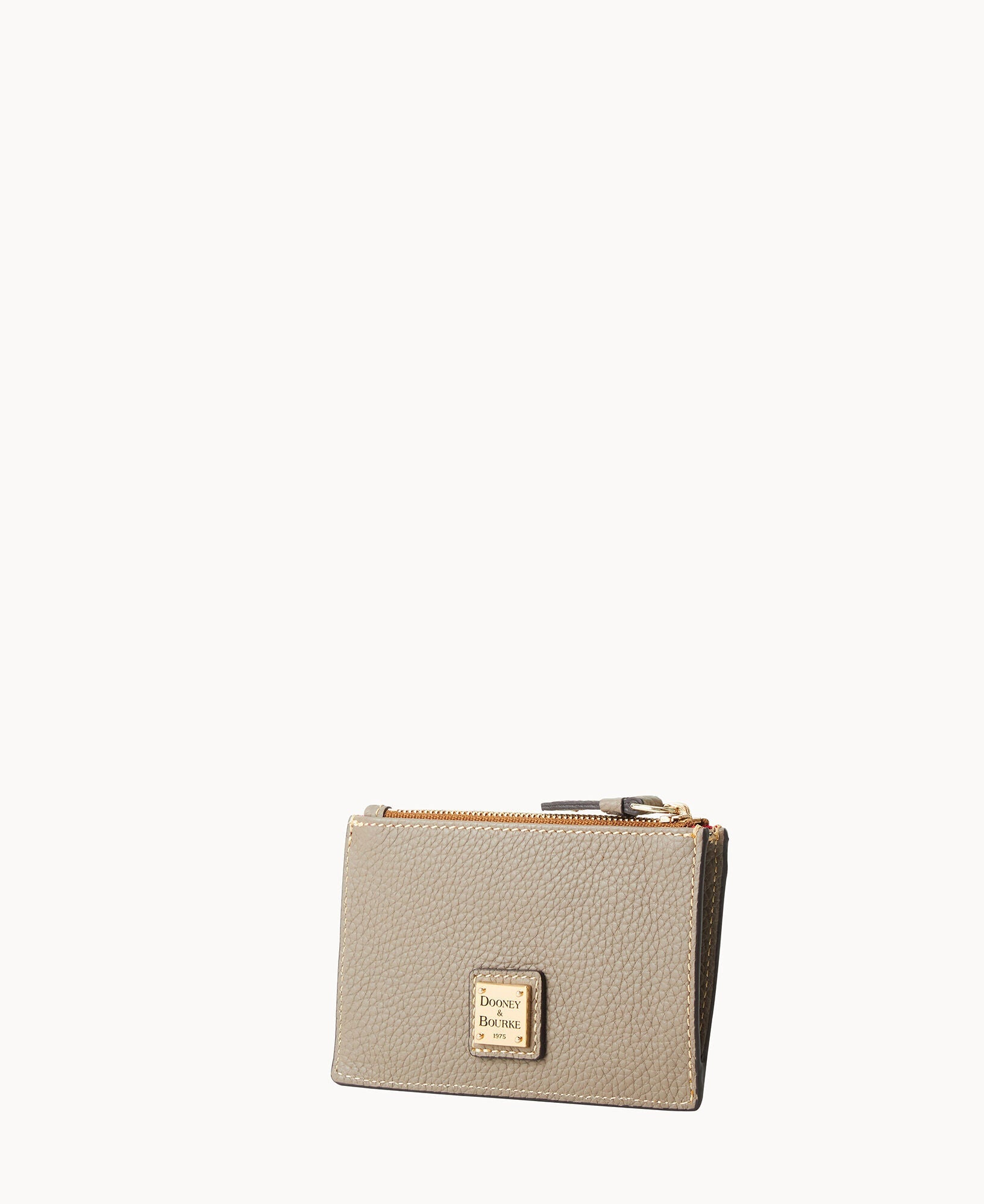 Pebble Grain Zip Credit Card Case