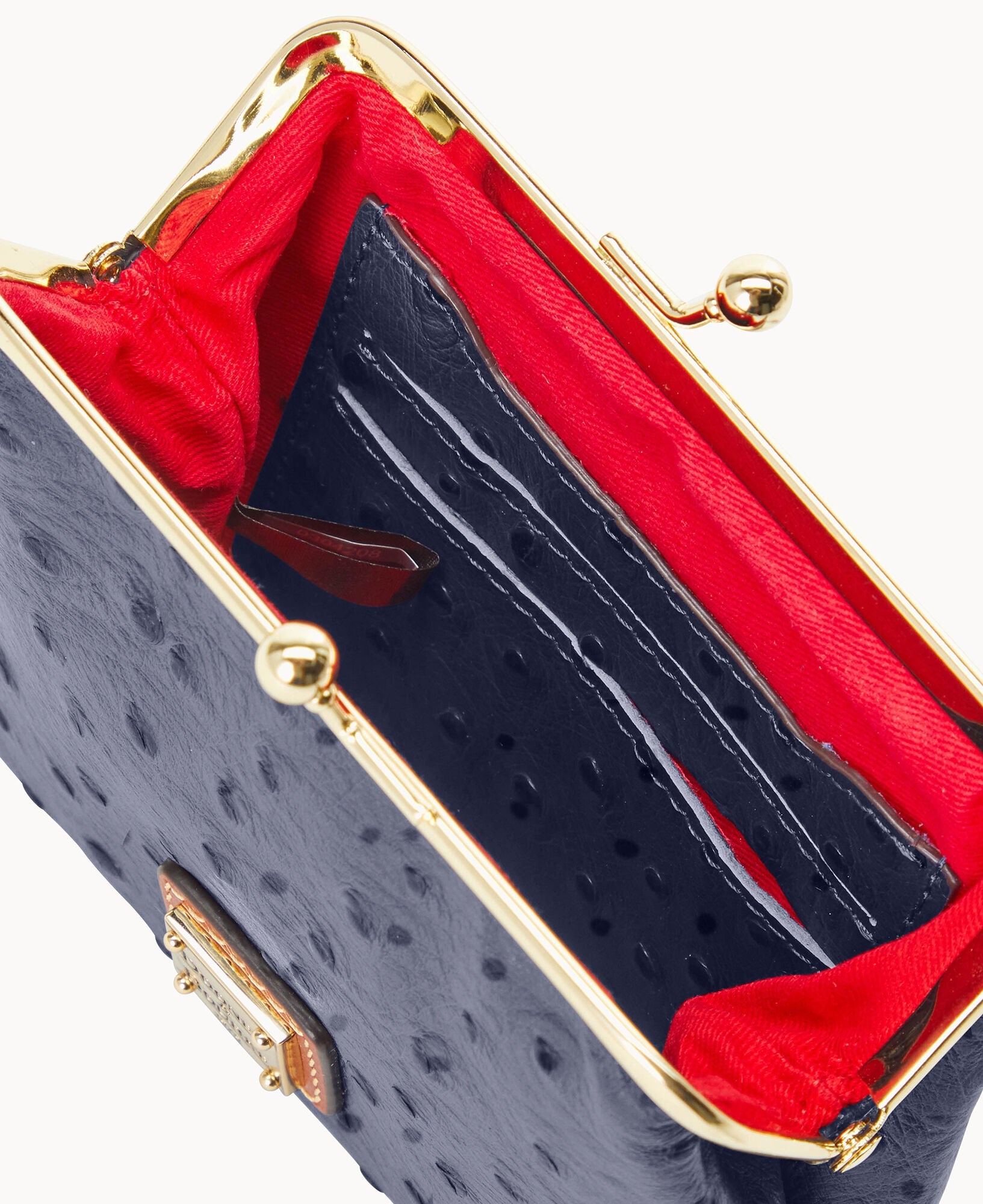 Ostrich Large Framed Purse